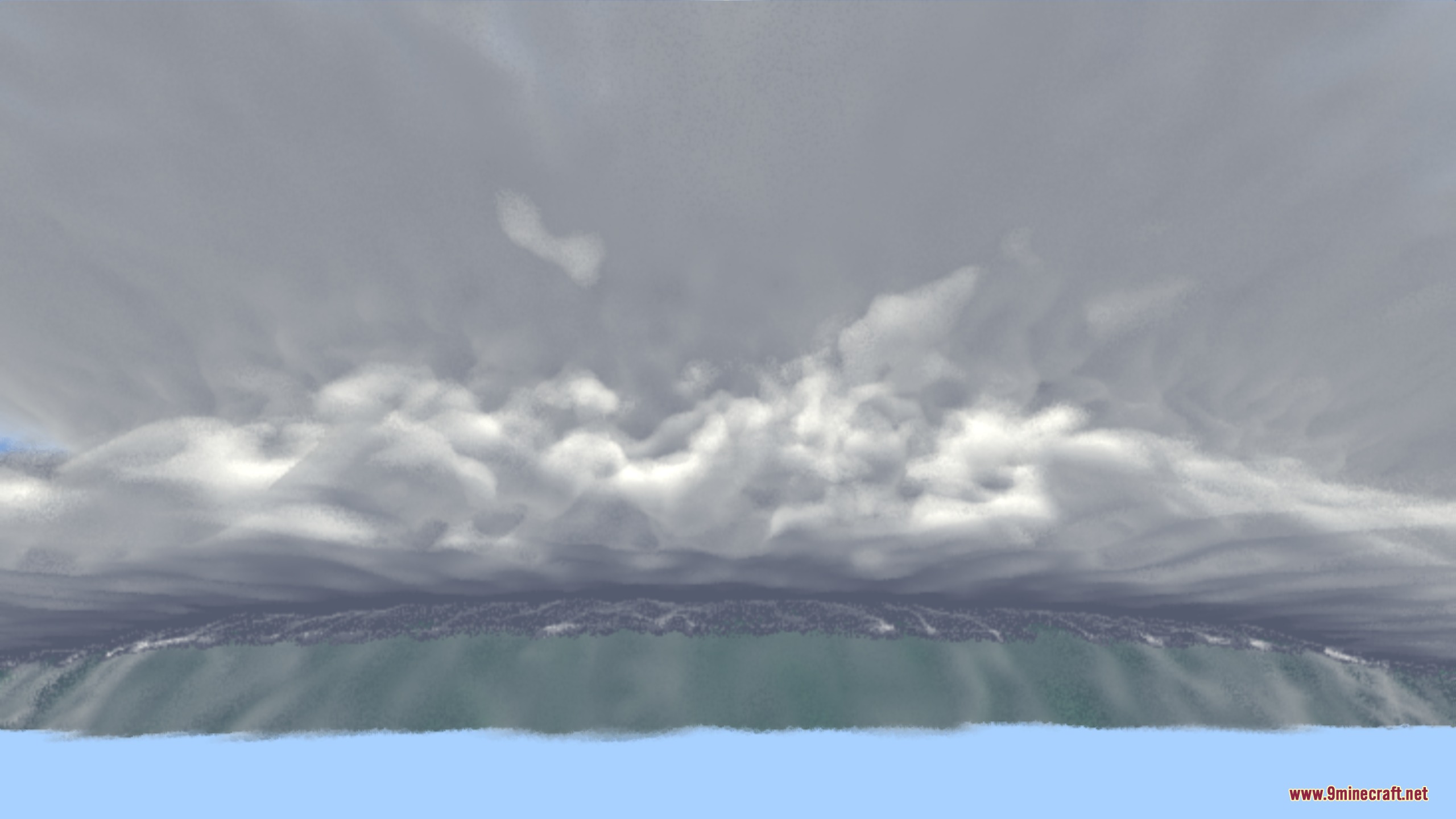 Autumn's Realistic Clouds Resource Pack Screenshot 6 Massive white and grey cloud layers during a severe weather event