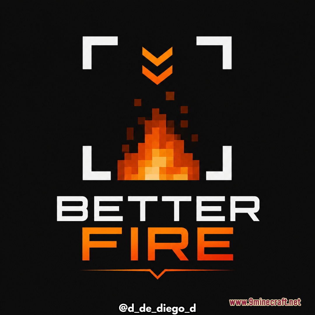 BETTER FIRE PVP Resource Pack Screenshot 3 Logo for Better Fire resource pack featuring a pixelated flame icon