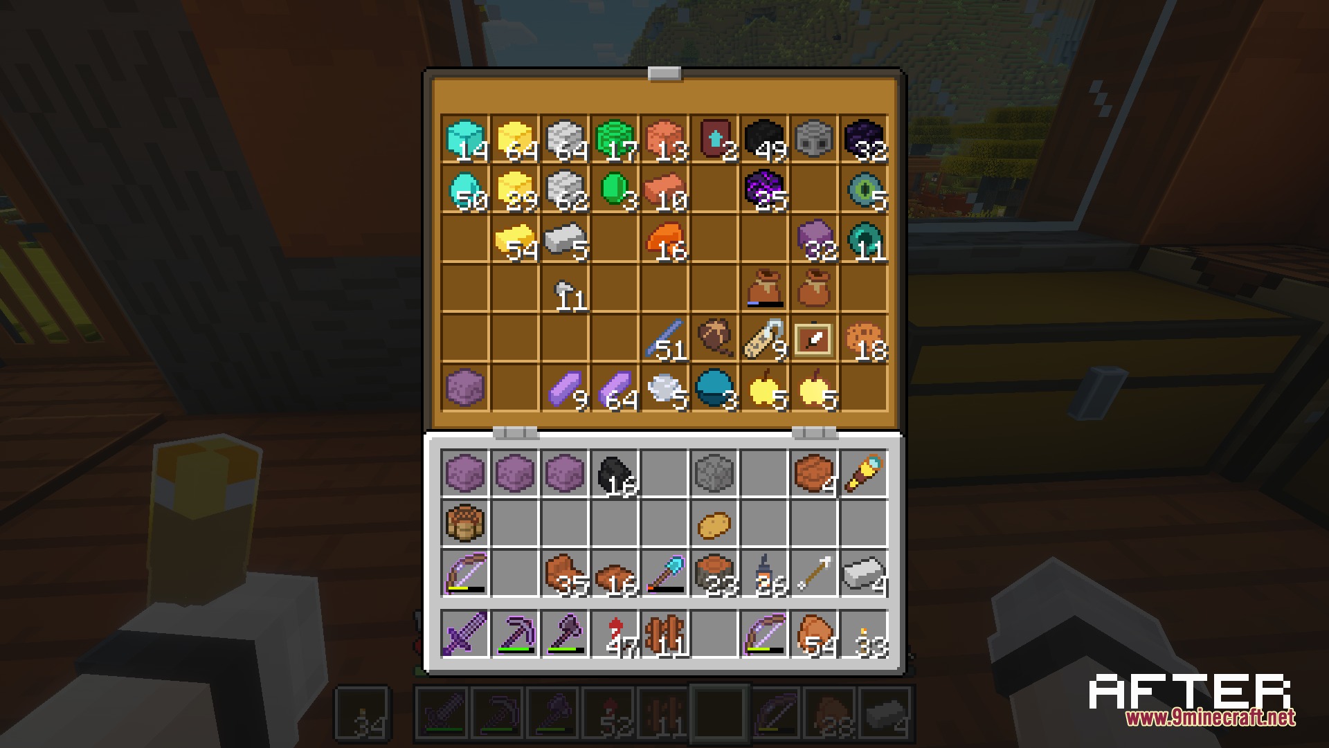 Bare Bones 2D Block Items Resource Pack Screenshot 2 A Minecraft chest inventory showing blocks replaced with flat two dimensional sprites