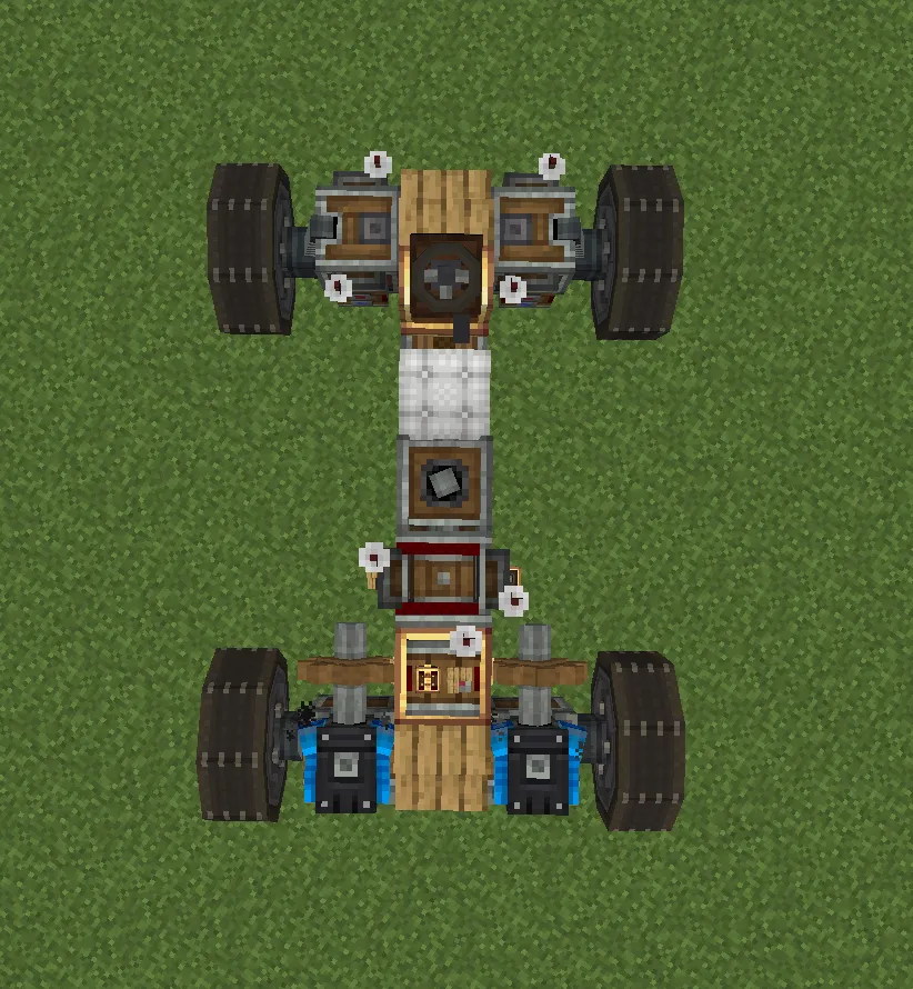 Bare Car Schematic Screenshots 1 Top down view of the vehicle chassis showing its internal mechanical layout