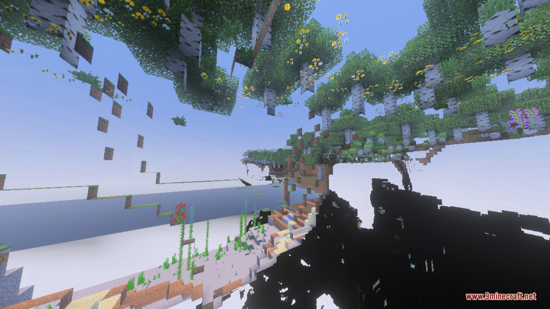 Basic Glowing Ores Shader Screenshot 3 Glowing ores are visible through the ground in a transparent Minecraft world view
