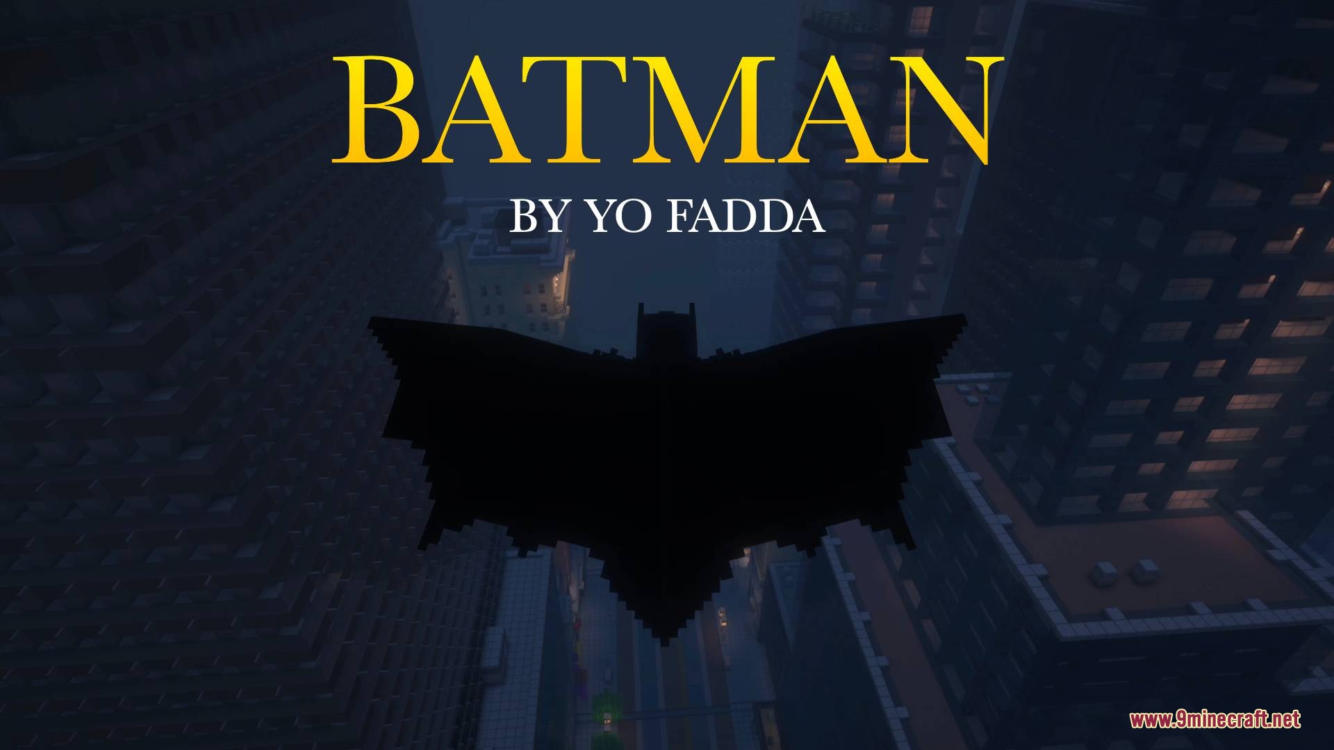 Batman by Yo Fadda Mod Screenshot 2 Batman gliding over a dark city in the Batman by Yo Fadda mod