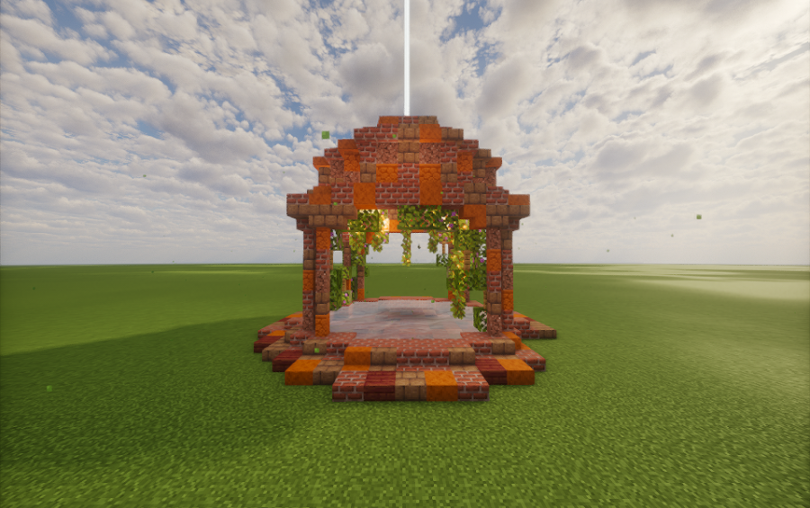Beautiful Decorative Fountain Schematic Screenshots 1 Beautiful Decorative Fountain Schematic featuring a brick gazebo with a central beacon
