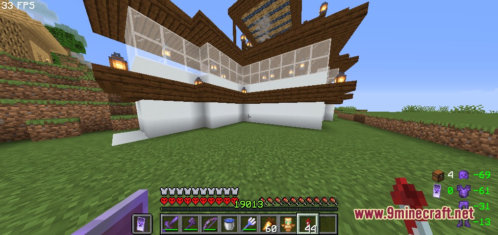 Become God of PvP Pack Resource Pack Screenshot 2 First person view of a large modern house built with white concrete blocks
