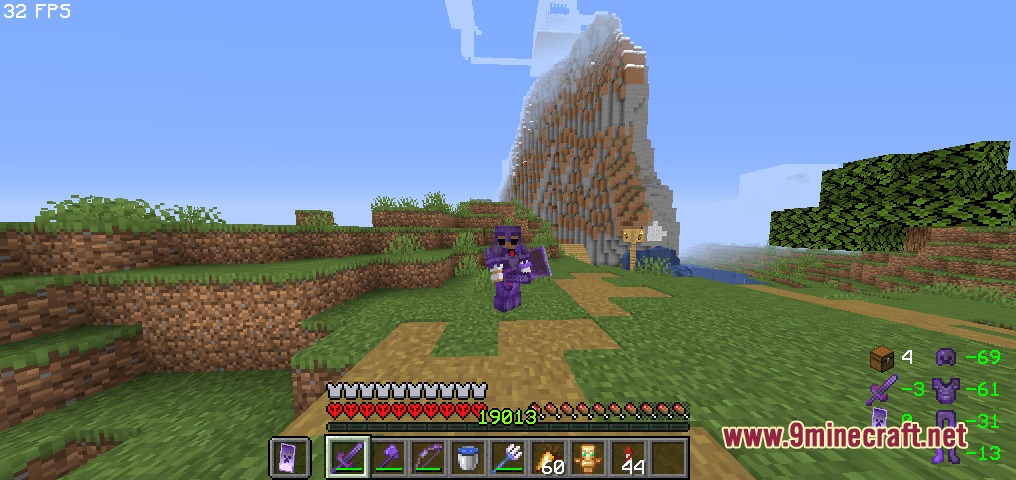 Become God of PvP Pack Resource Pack Screenshot 3 Player in netherite armor standing on a path with a detailed game interface