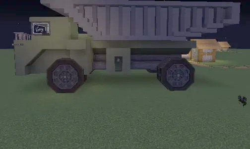 Belaz 7558 Schematic Screenshots 3 Side view of the Belaz 7558 mining dump truck built in Minecraft