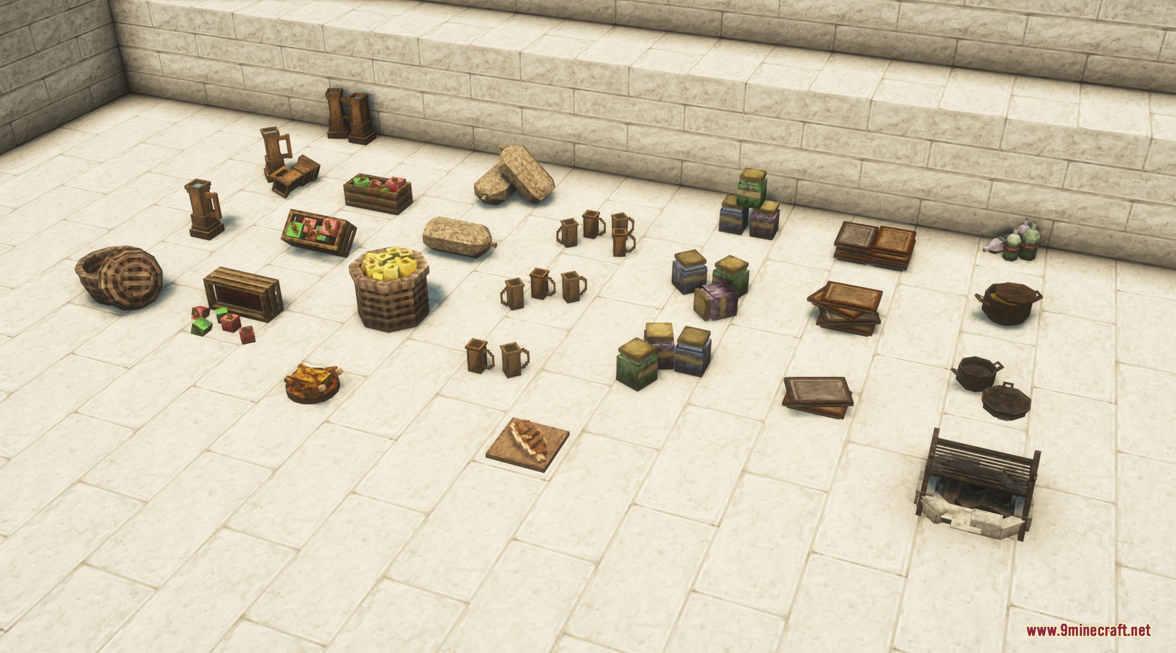 Believe Mod Screenshot 7 Believe Mod adds detailed medieval food and kitchen decorations for players