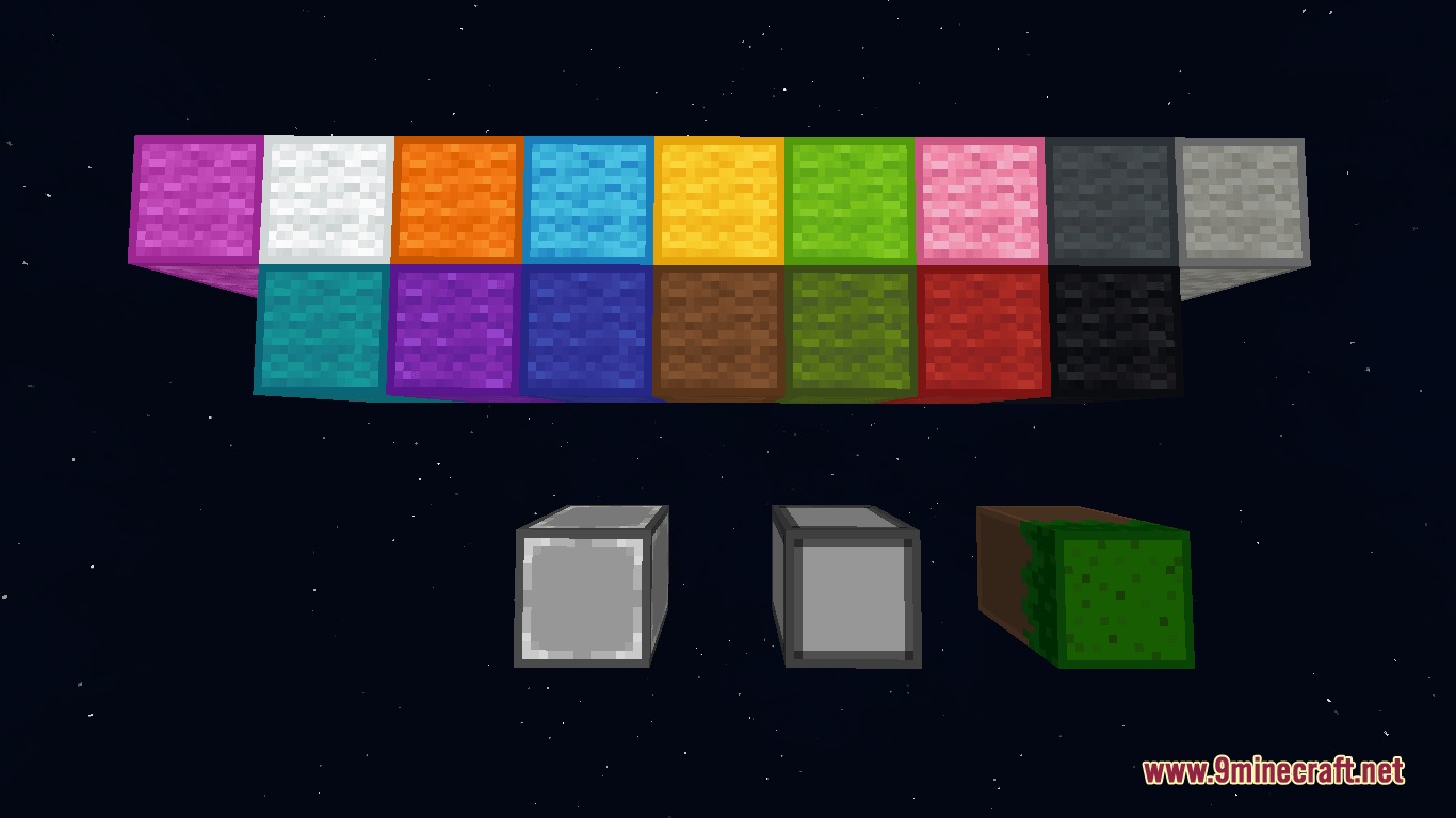 Showcase of vibrant wool blocks and custom textures from Berkao Bedwars Pack