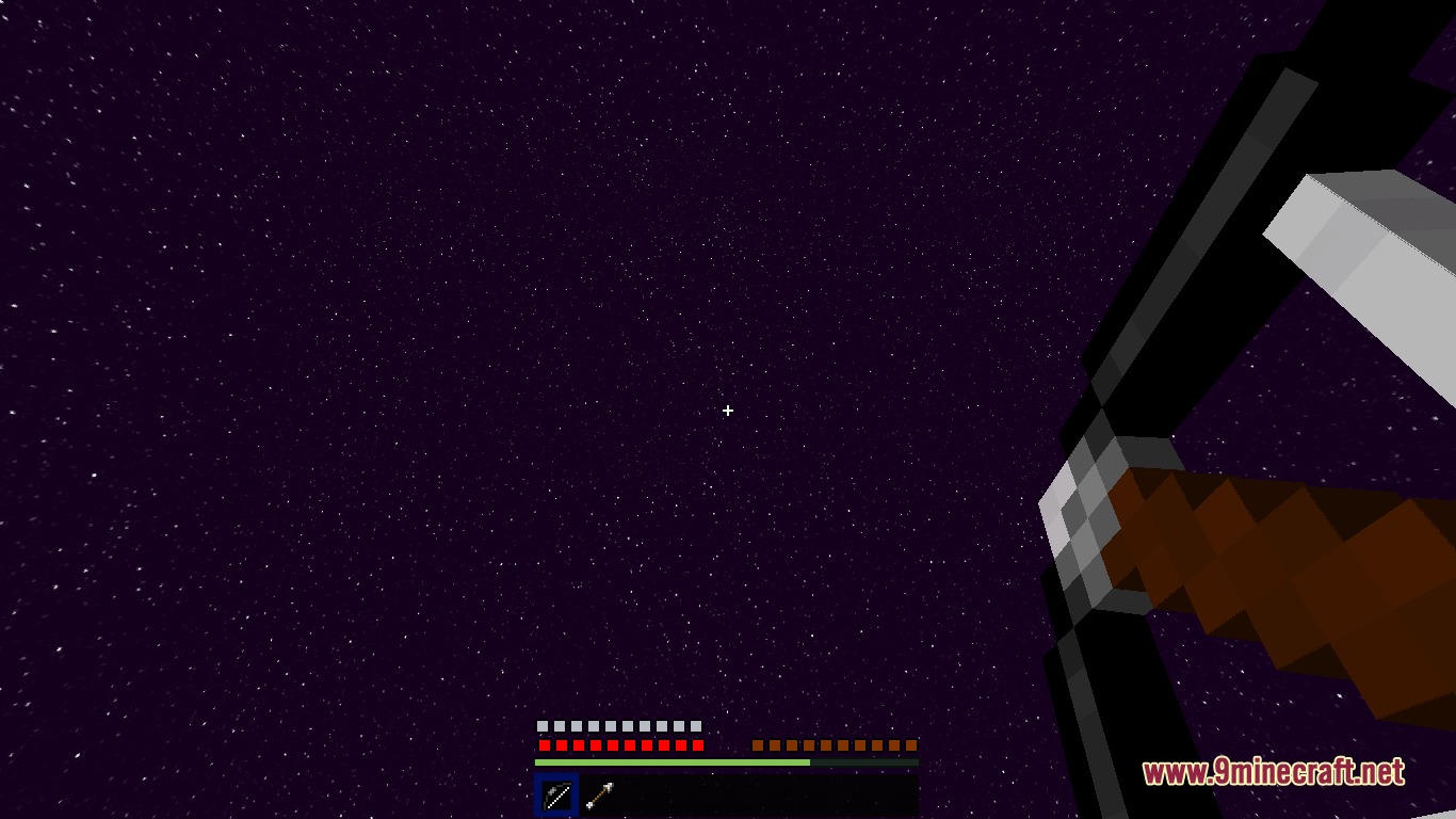 A player draws a bow while looking at the dark starry night sky