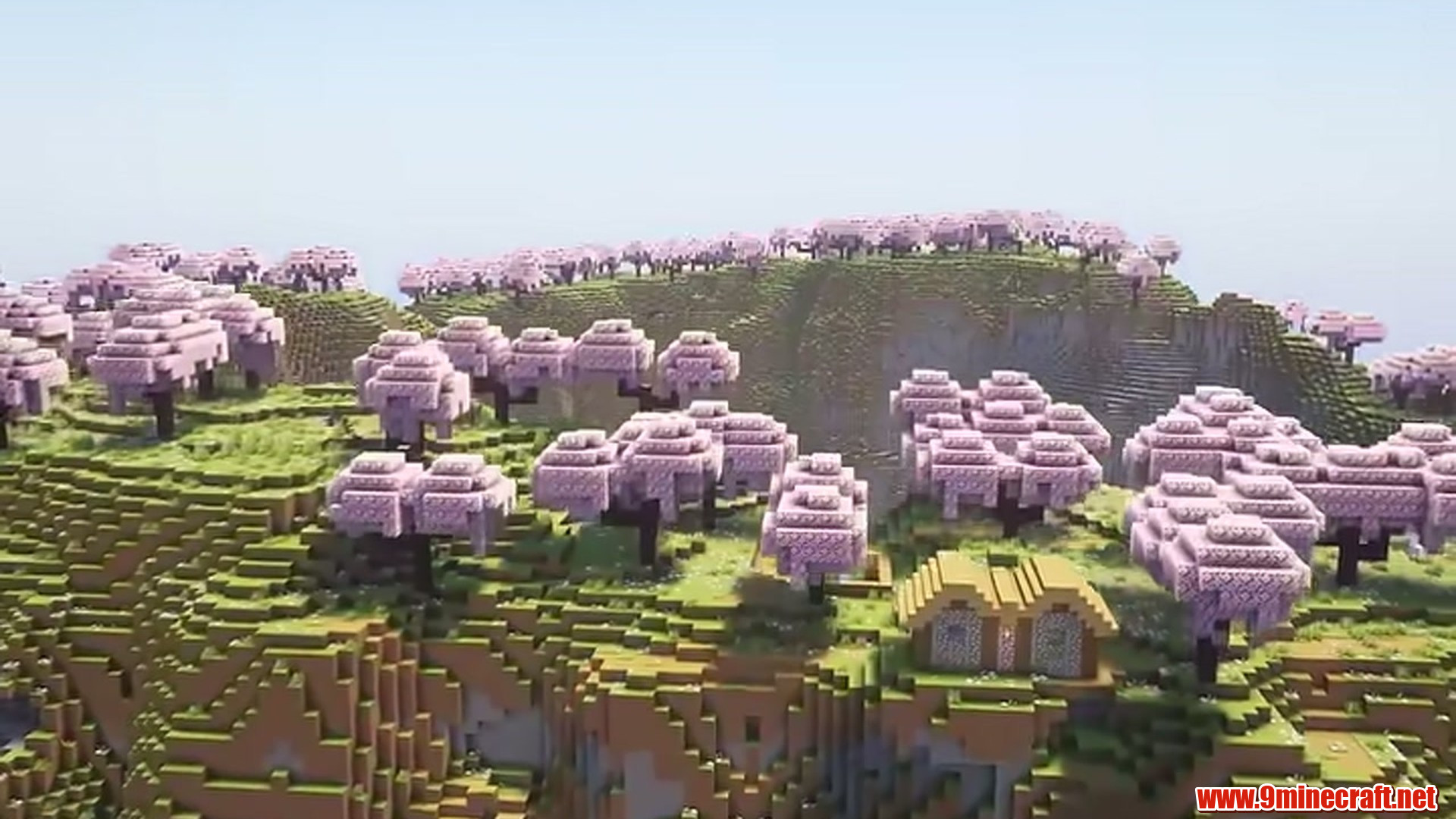 Cherry Village Ridge in Minecraft seed 69420105945471738