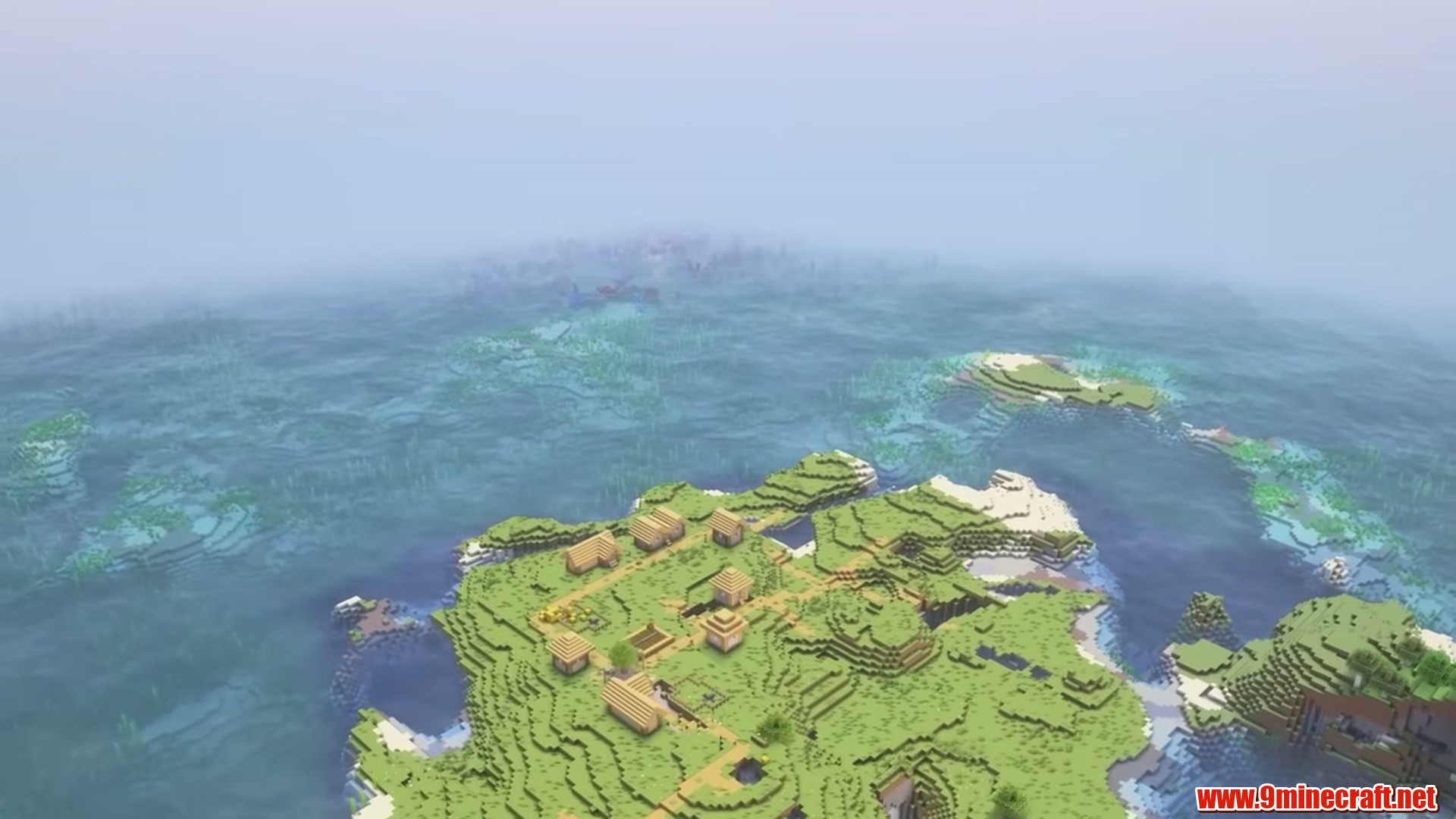 Coral Coast Island Village in Minecraft seed 6942694807718196980