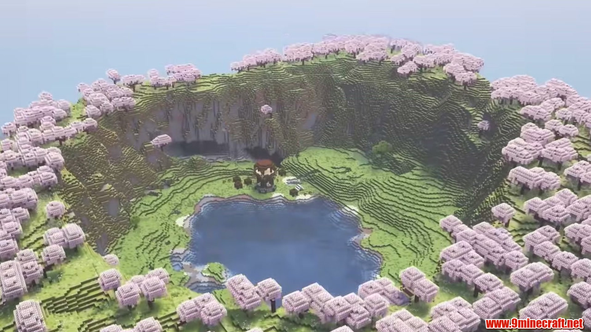 Cherry Lake Outpost Bowl in Minecraft seed 69420294382752228