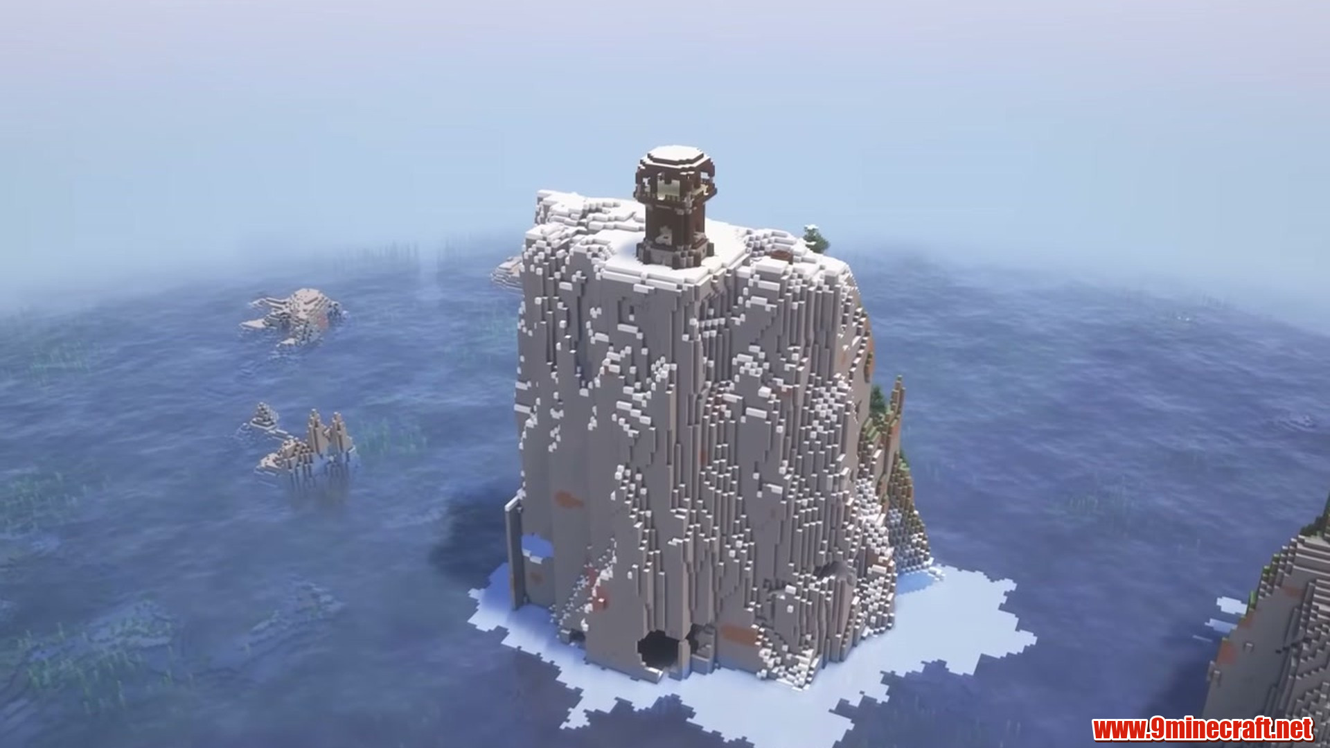 Snowy Ocean Pillar Outpost in Minecraft seed 6942699683603338701