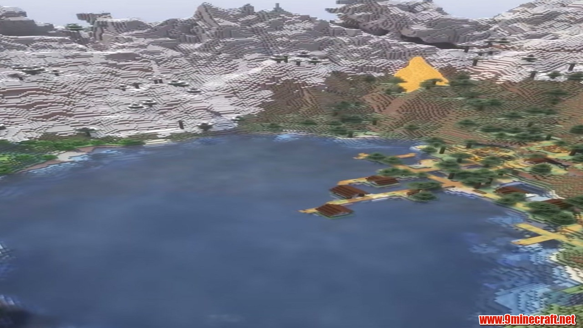 Second landscape view of Snowy Water Crater Village