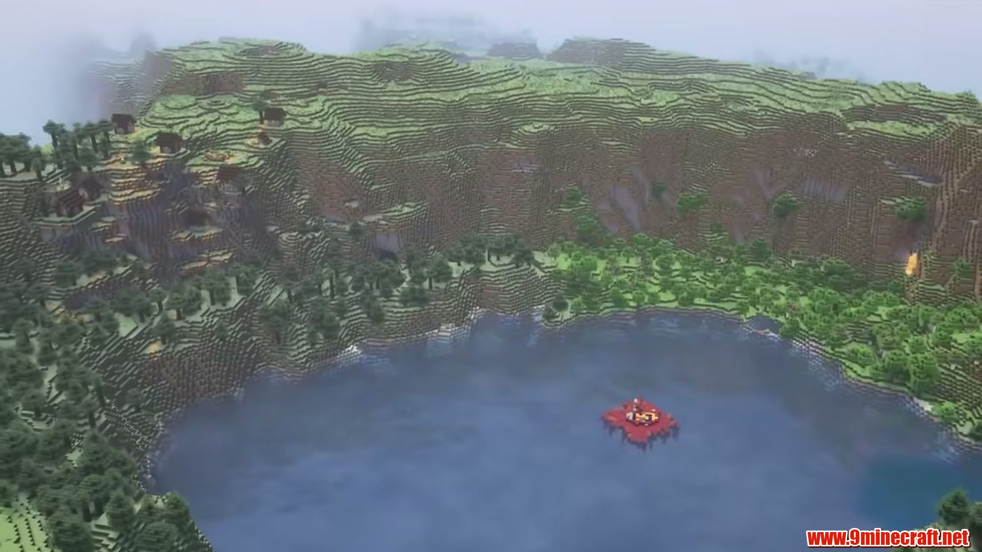 Ruined Portal on Forest Lake in Minecraft seed 69427205618570182