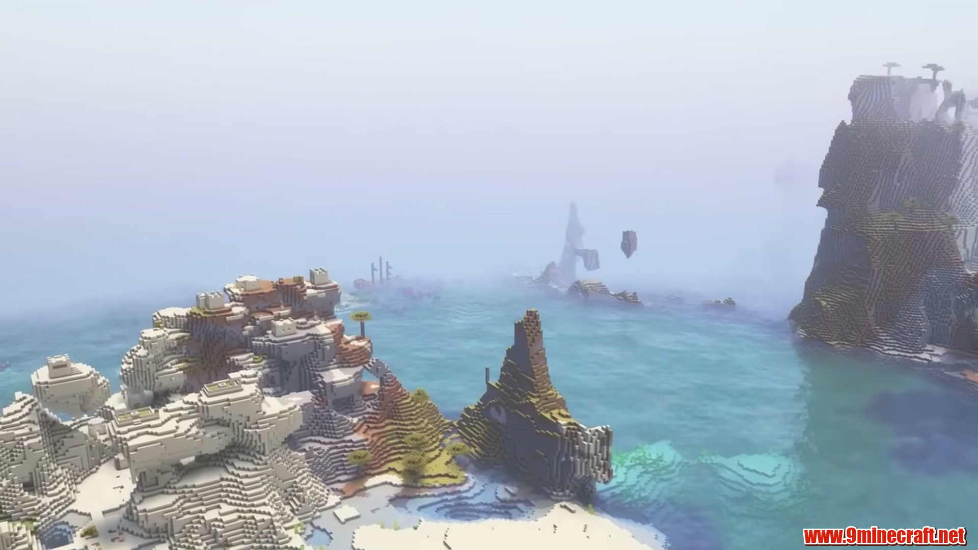 Second landscape view of Snowy Coral Bay and Stone Spires