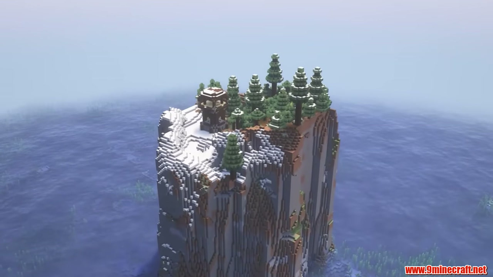 Snowy Pillar Outpost in Minecraft seed 6942699849595540723
