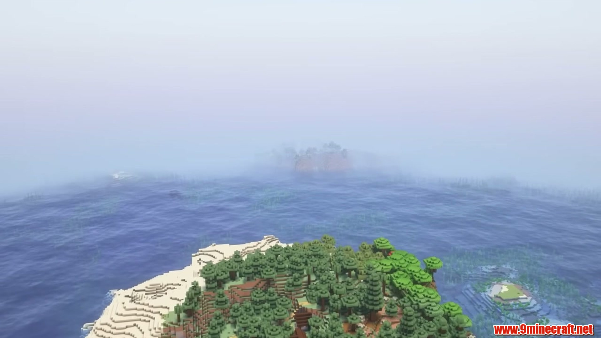 Second landscape view of Forest Island over Coral Reef