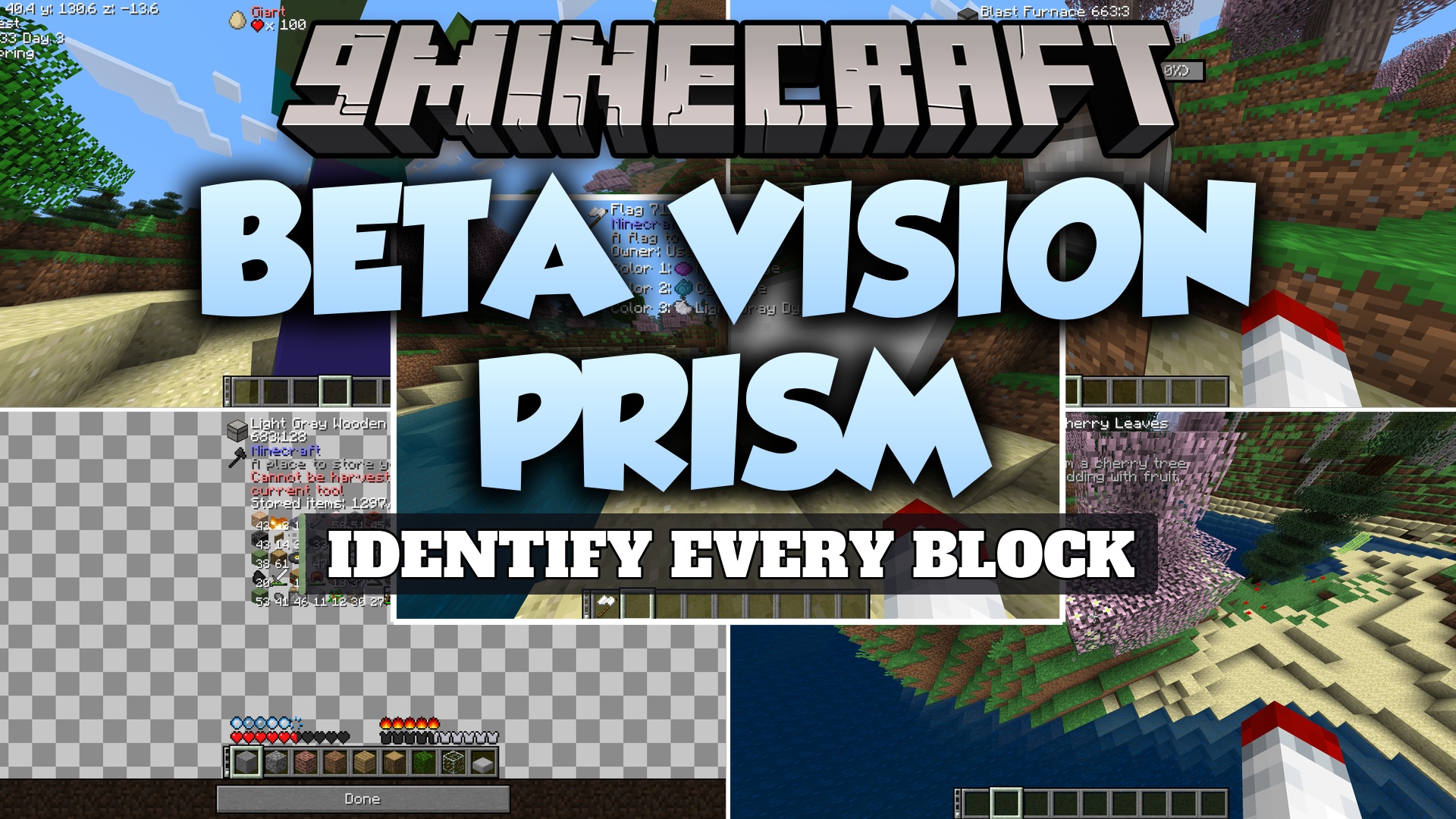 Beta Vision Prism Mod – Inspect Block and Mob Info Right on Your Screen