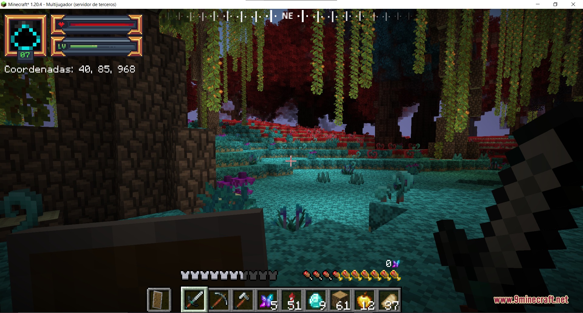 Better Hud by Toxicity188 Mod Screenshot 5 Better Hud mod displays a custom RPG interface over a colorful forest biome