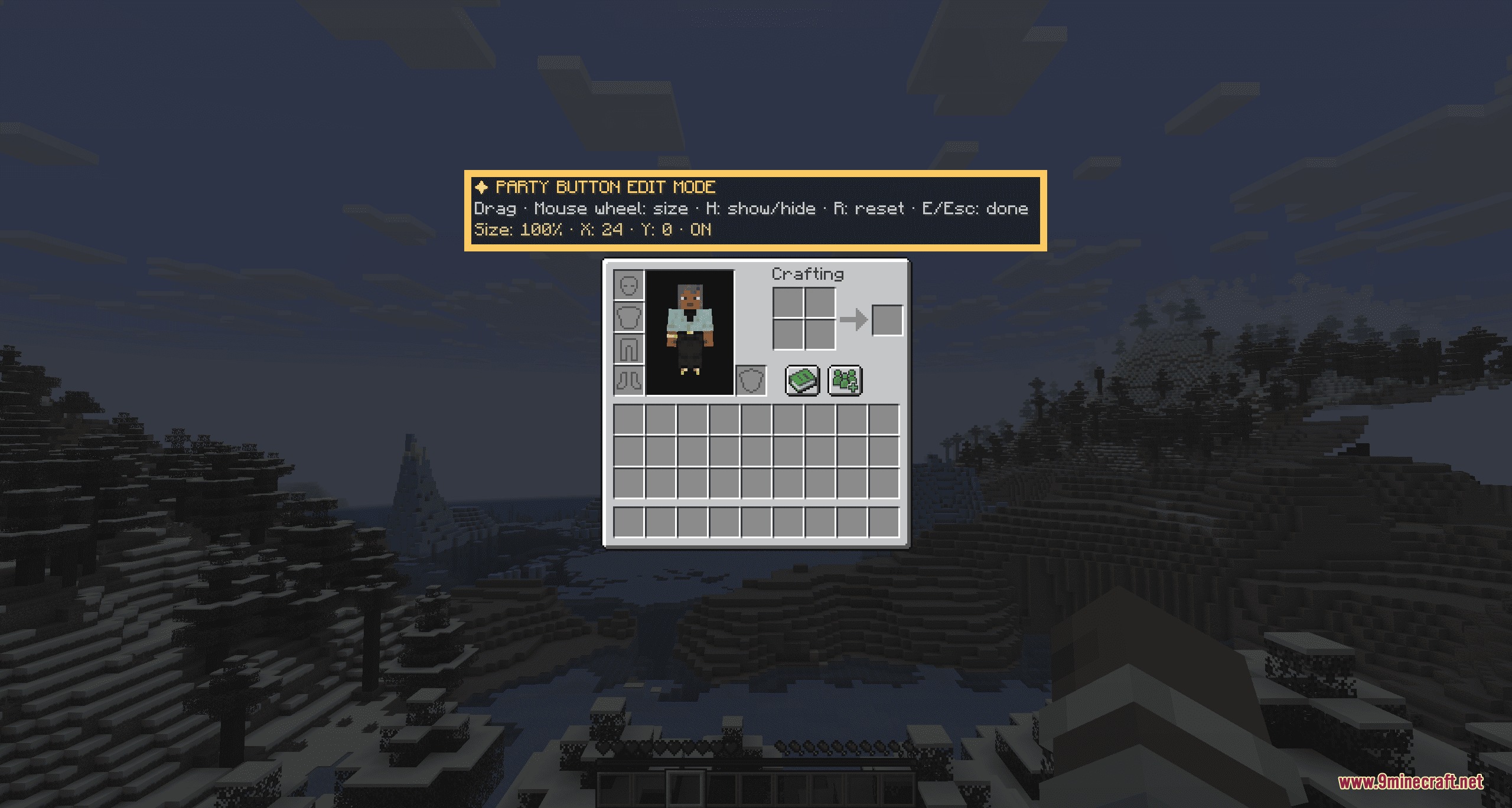 Better Party Mod Screenshot 7 Player accessing the party button edit mode in the Better Party Mod