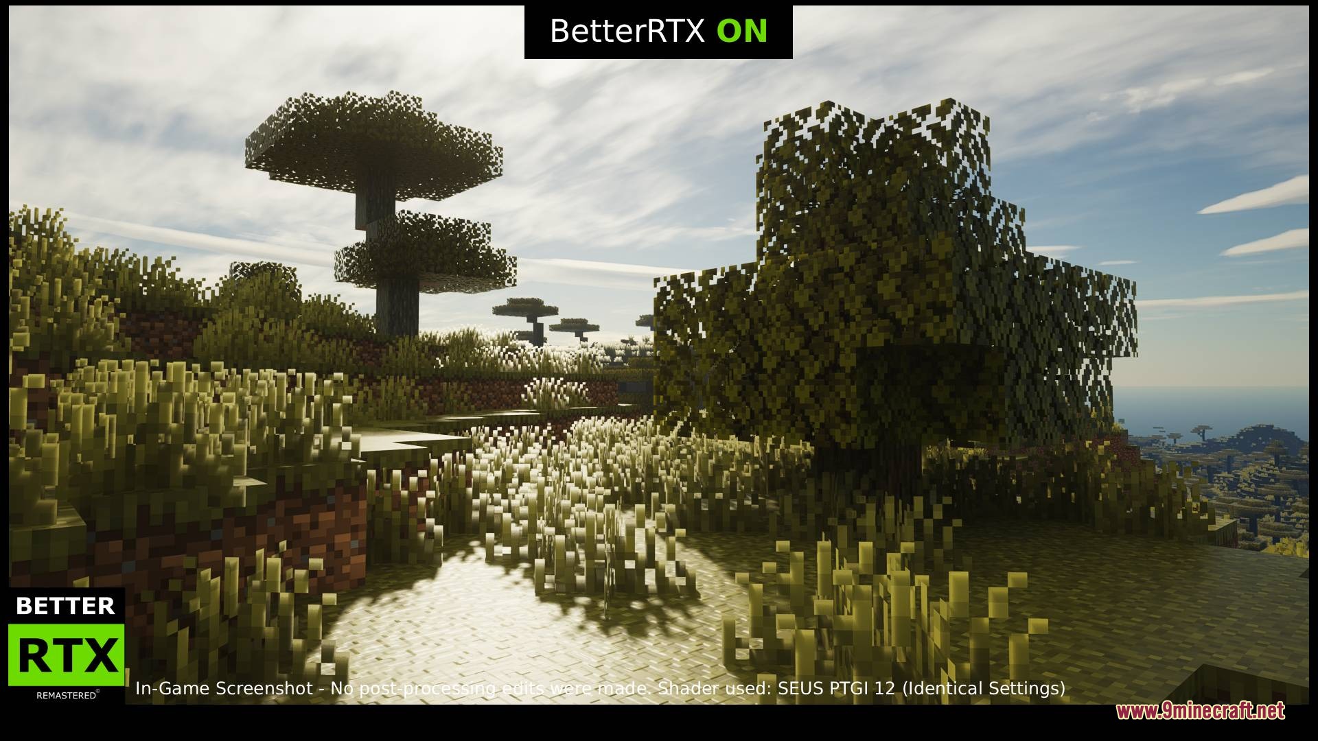 BetterRTX Remastered Resource Pack Screenshot 7 BetterRTX Remastered Resource Pack showcasing realistic lighting and shadows in Minecraft