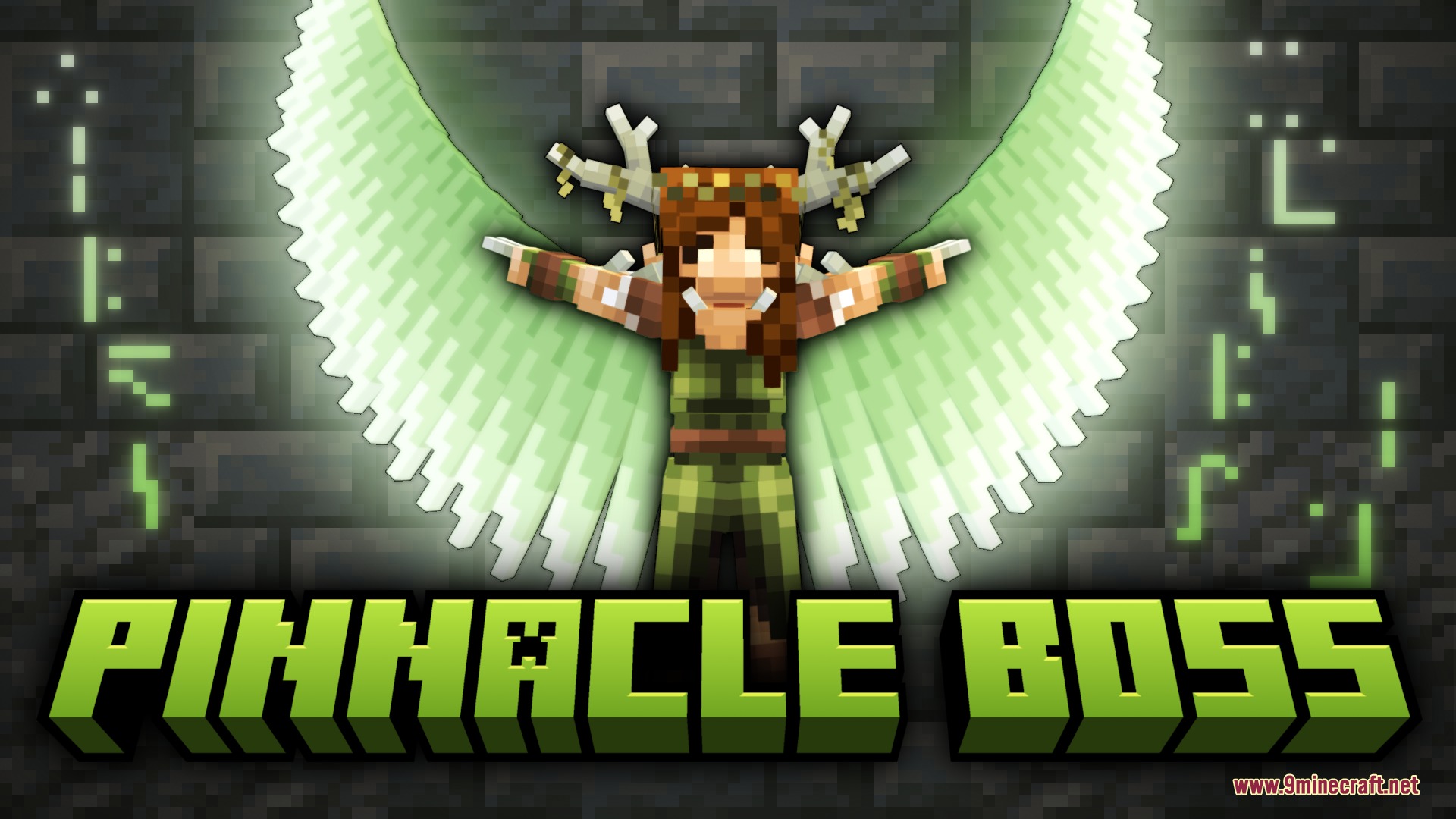 Beyond the Voidbound Mod Screenshot 3 The Pinnacle Boss with wings and antlers stands in a stone chamber