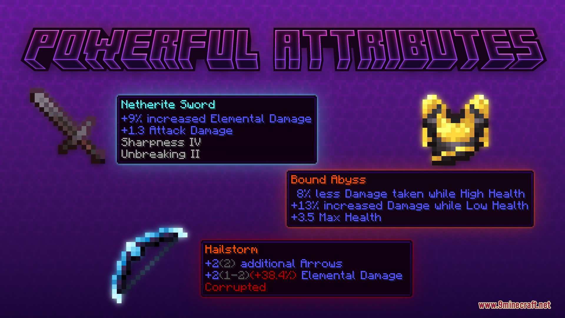 Beyond the Voidbound Mod Screenshot 6 Examples of powerful custom attributes and stats for weapons and armor pieces