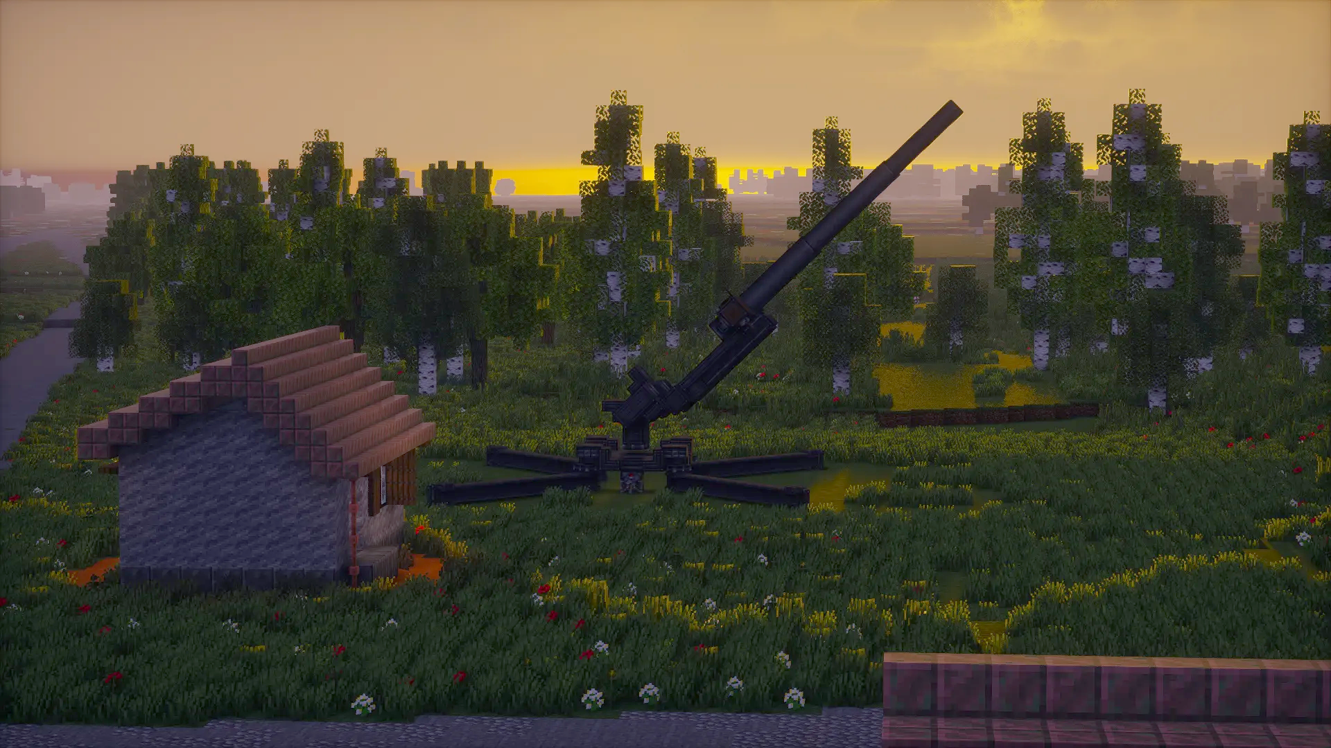 Big Artillery Howitzer Schematic Screenshots 1 Silhouette of a large artillery cannon in a field at sunset