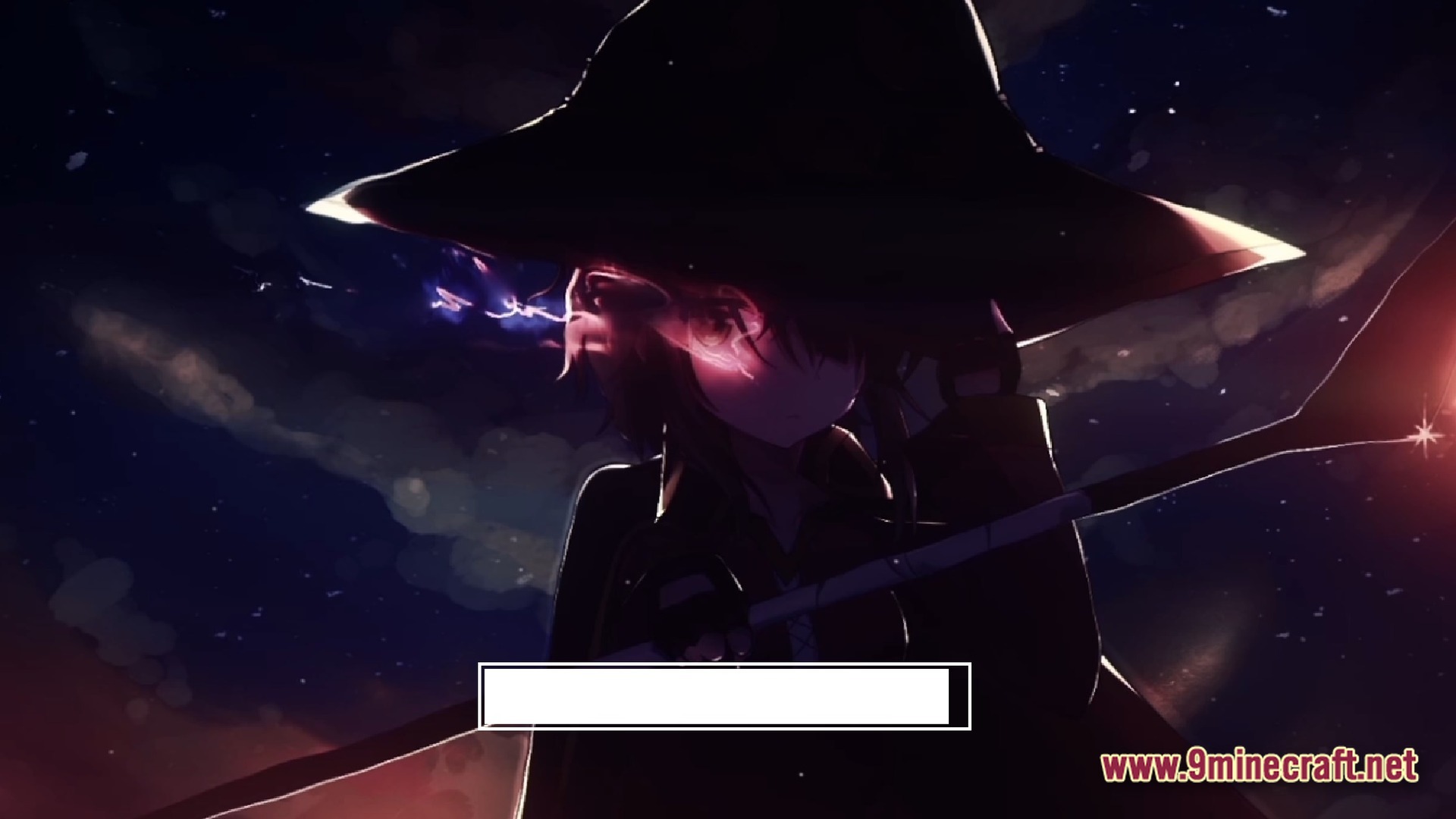 Biomes And Dungeons BAD RPG & Magic Modpack Screenshot 3 An anime-style mage character wearing a large pointed hat and holding a glowing magical staff