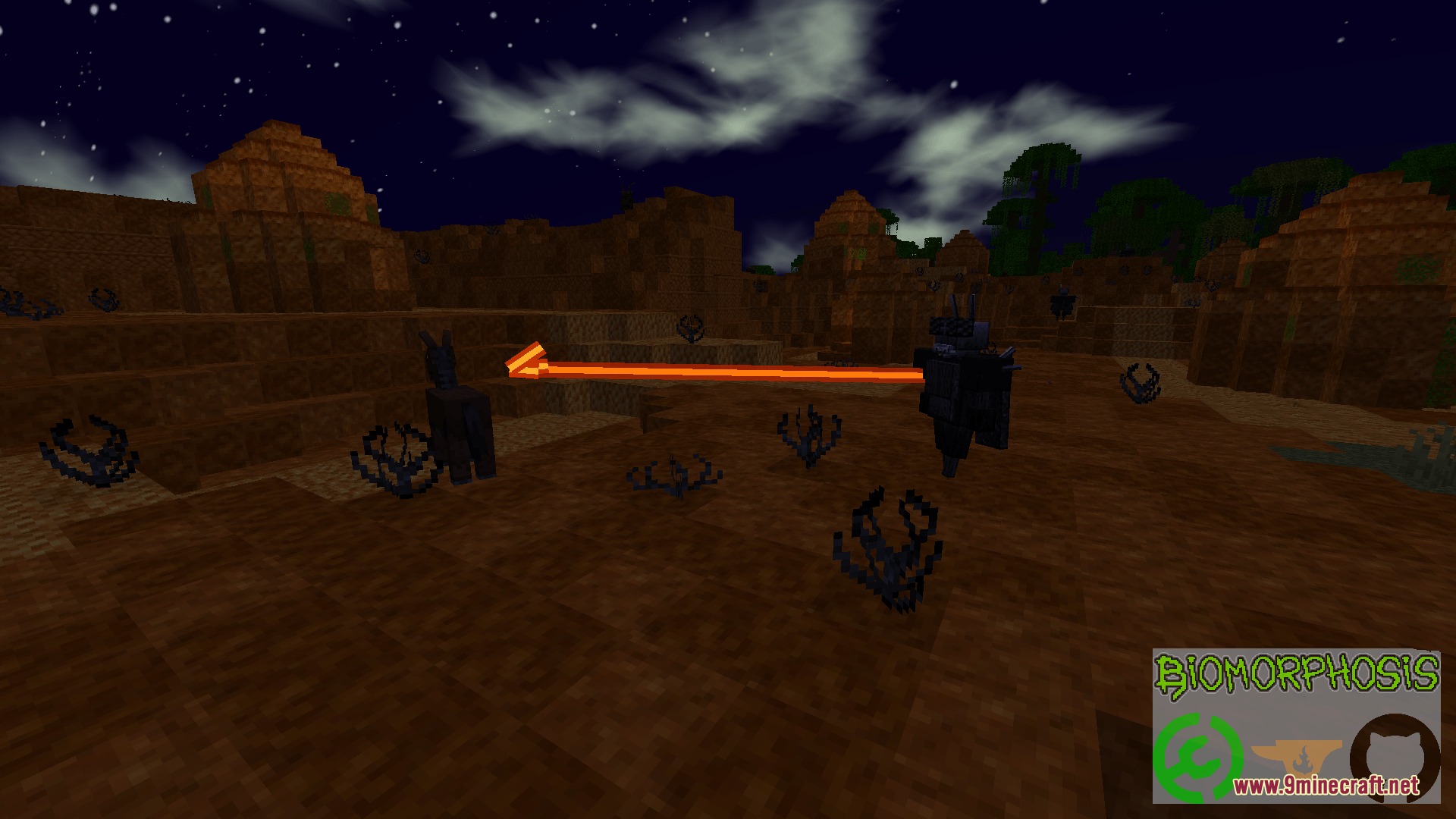 A swarm creature firing a laser beam at an enemy target