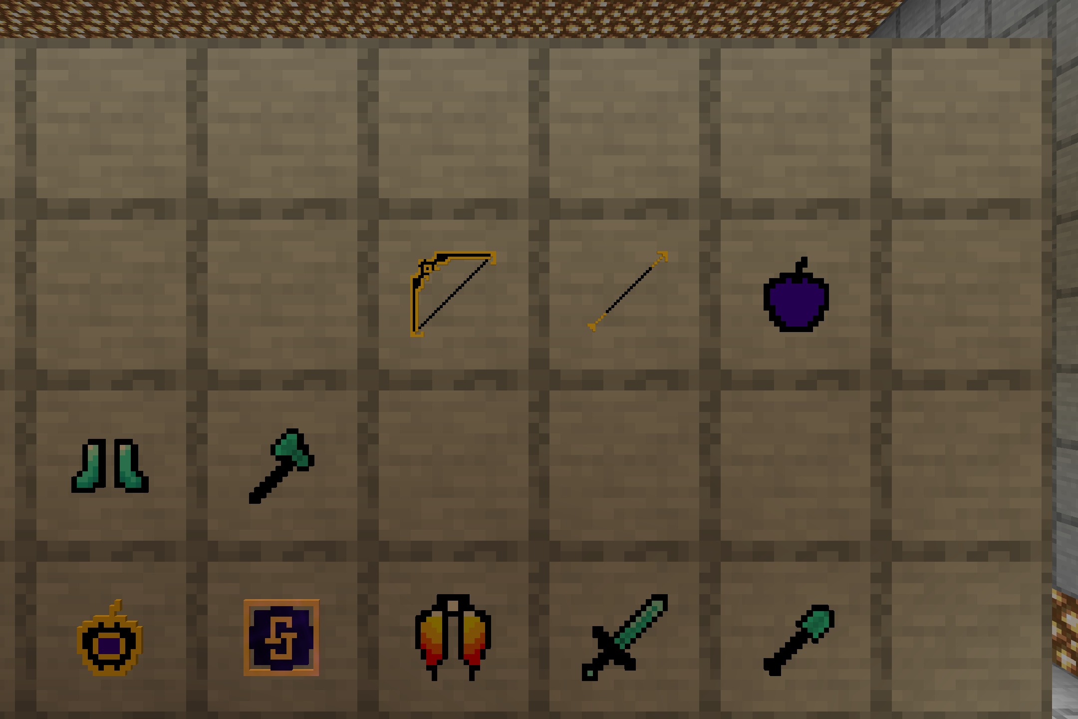 Black Flash PvP Pack Resource Pack Screenshot 2 Close up of custom black apples and dark tools in item frames