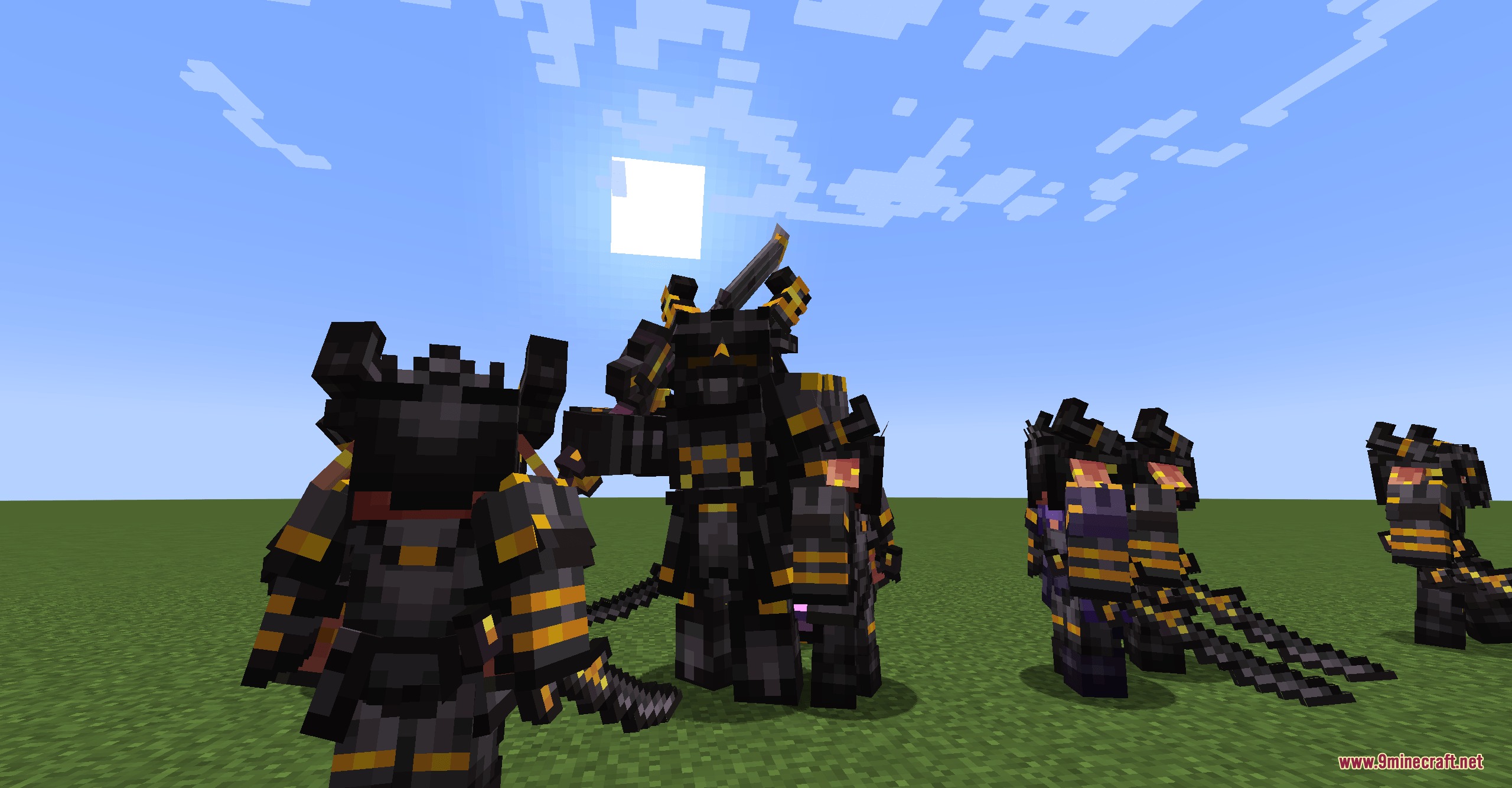 Black Gold Alliance Mod Screenshot 1 The Black Gold Alliance army wearing samurai armor in a grassy field