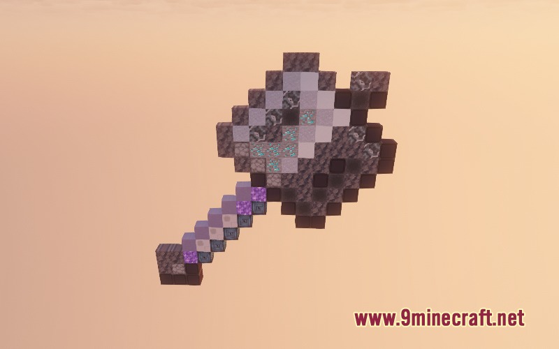 Blockception Full Resource Pack Screenshot 7 A mace item rendered as a mosaic of various small block tiles