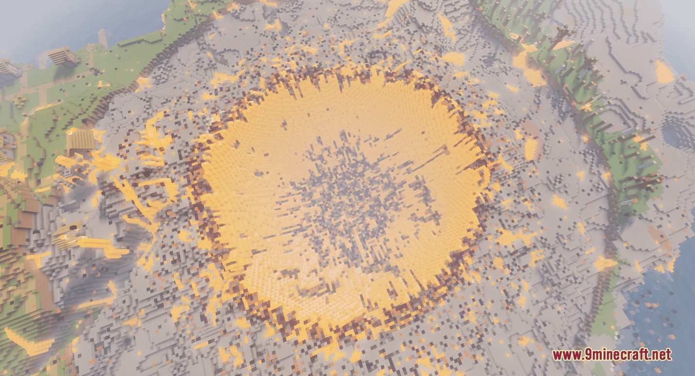 Bloodbathen Mod Screenshot 4 A giant crater left behind after a powerful nuclear warhead explosion