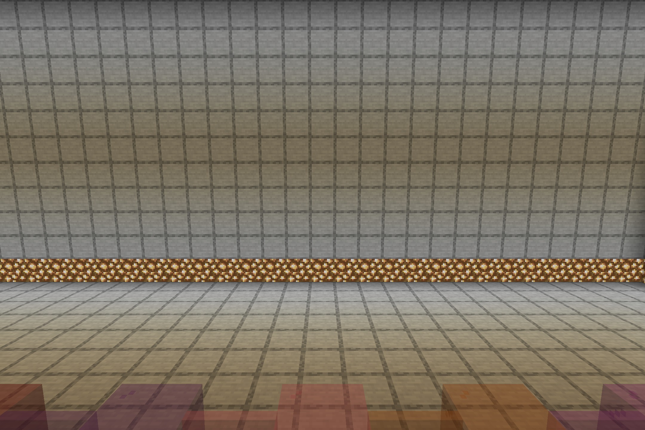 Borderless Glass No OptiFine Needed Bedrock Support Resource Pack Screenshot 4 Frontal view of seamless colored glass blocks placed on a tiled floor