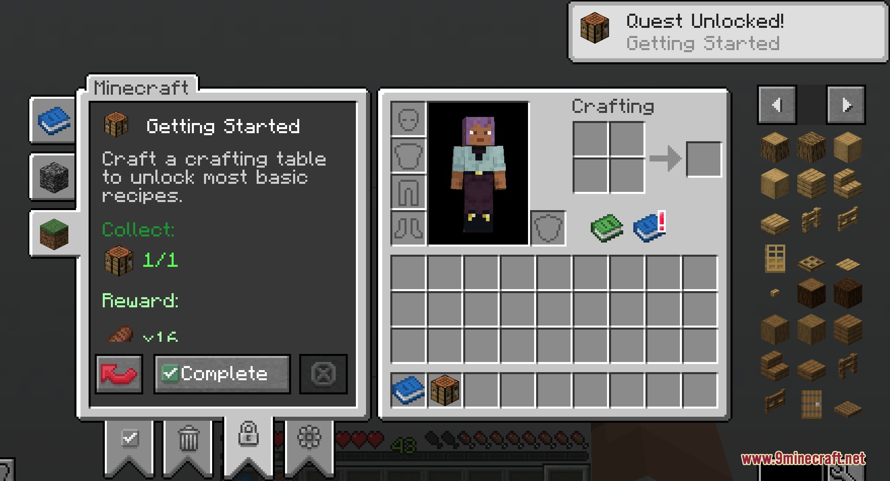 Boundless Quests Mod Screenshot 1 The Boundless Quests Mod adds a quest interface to the player inventory