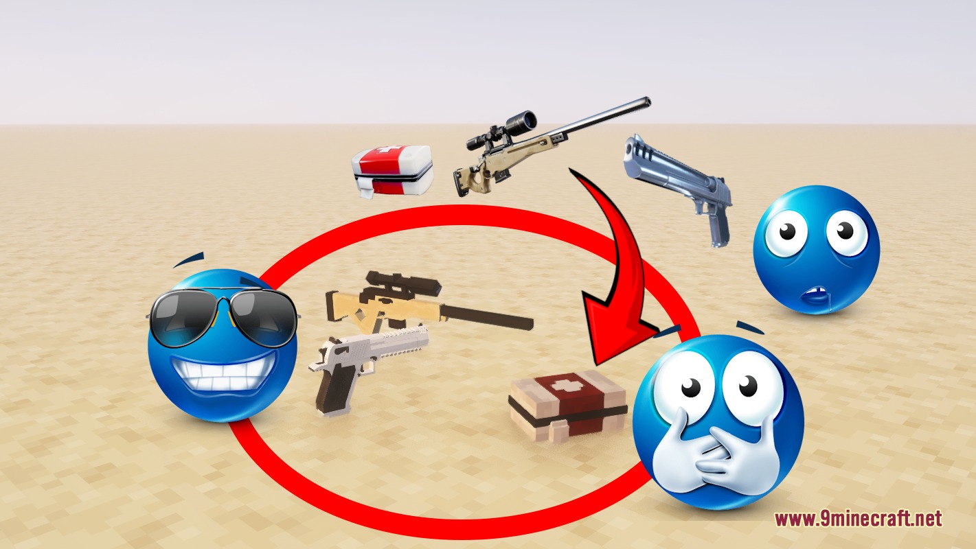 Bows to Guns Fortnite Resource Pack Screenshot 5 Minecraft resource pack replacing weapons and golden apples with Fortnite themed gear