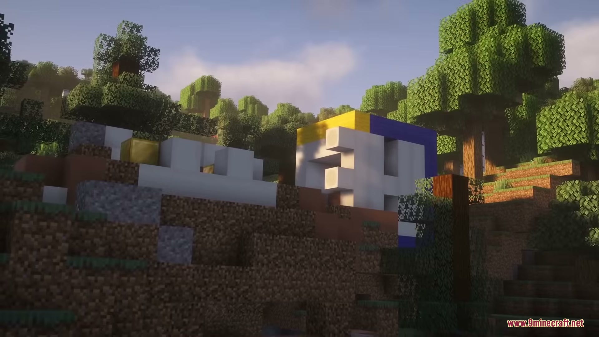 Brave Structures Mod Screenshot 10 A mysterious skeleton ruin structure built into a hillside among green trees