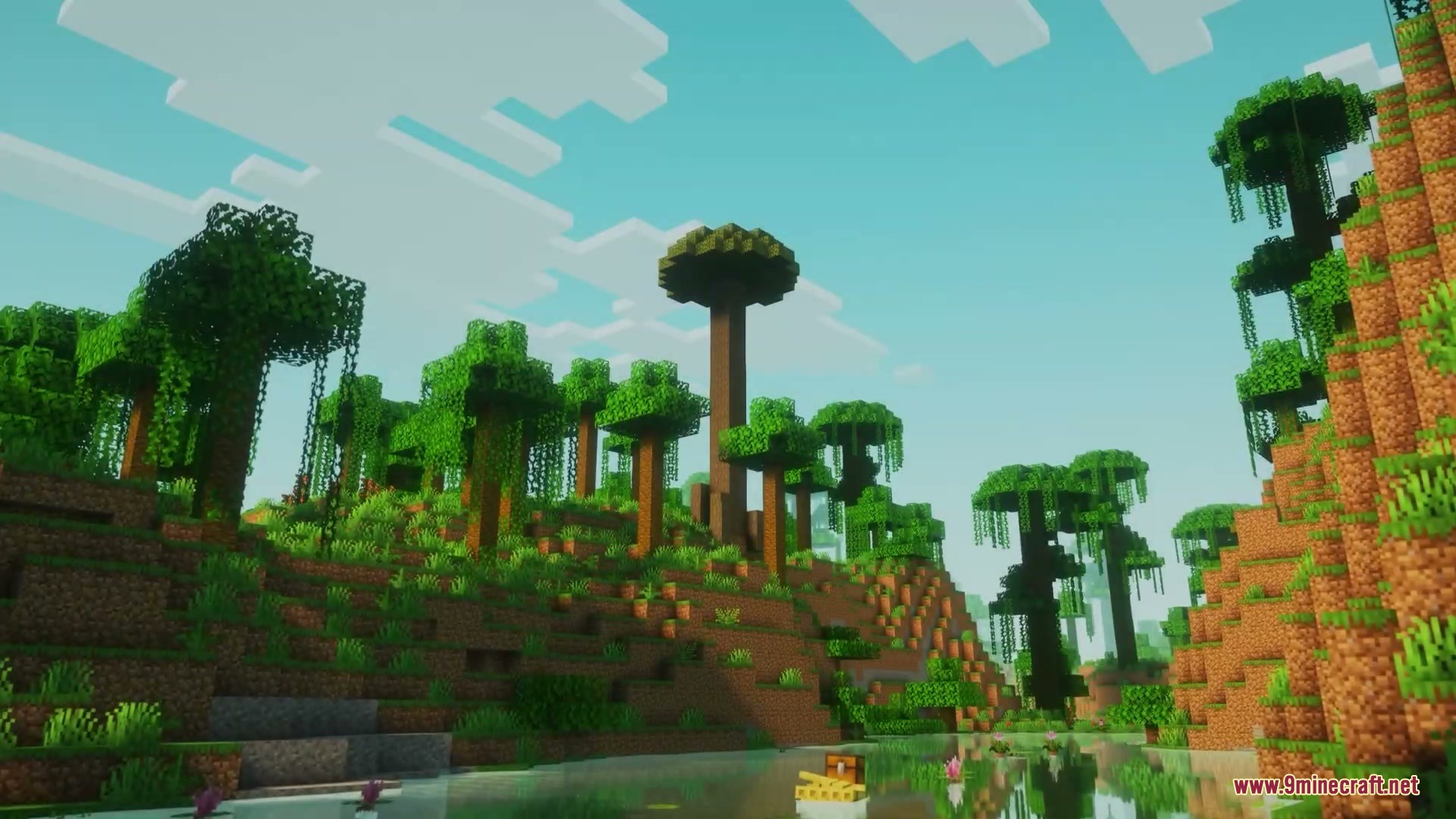 Brazilian Expansion Mod Screenshot 1 Lush Amazon biome from the Brazilian Expansion Mod with a river