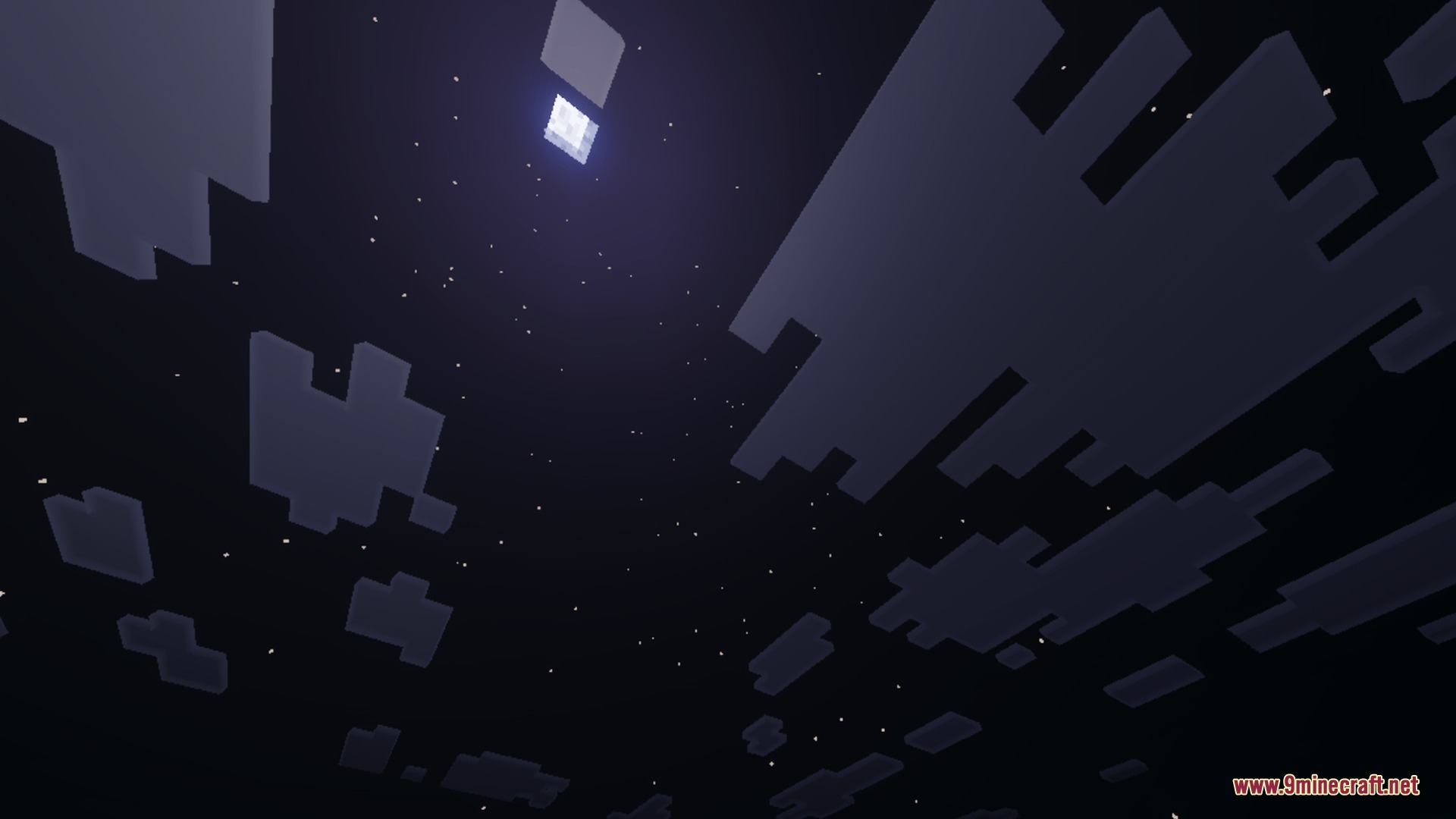 Breeze Visuals Shader Screenshot 5 A peaceful night sky filled with stars and a bright square moon