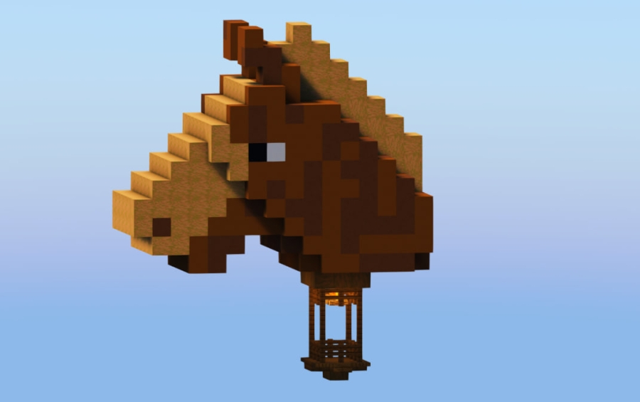 Brown Horse Hot Air Balloon Schematic Thumbnail