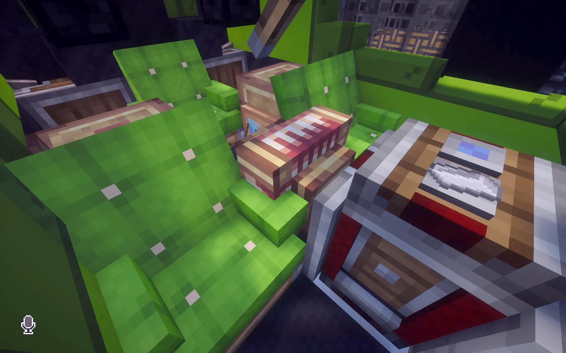 Bugatti Brouillar Schematic Screenshots 1 Detailed interior of a Minecraft car with lime green seats and dashboard