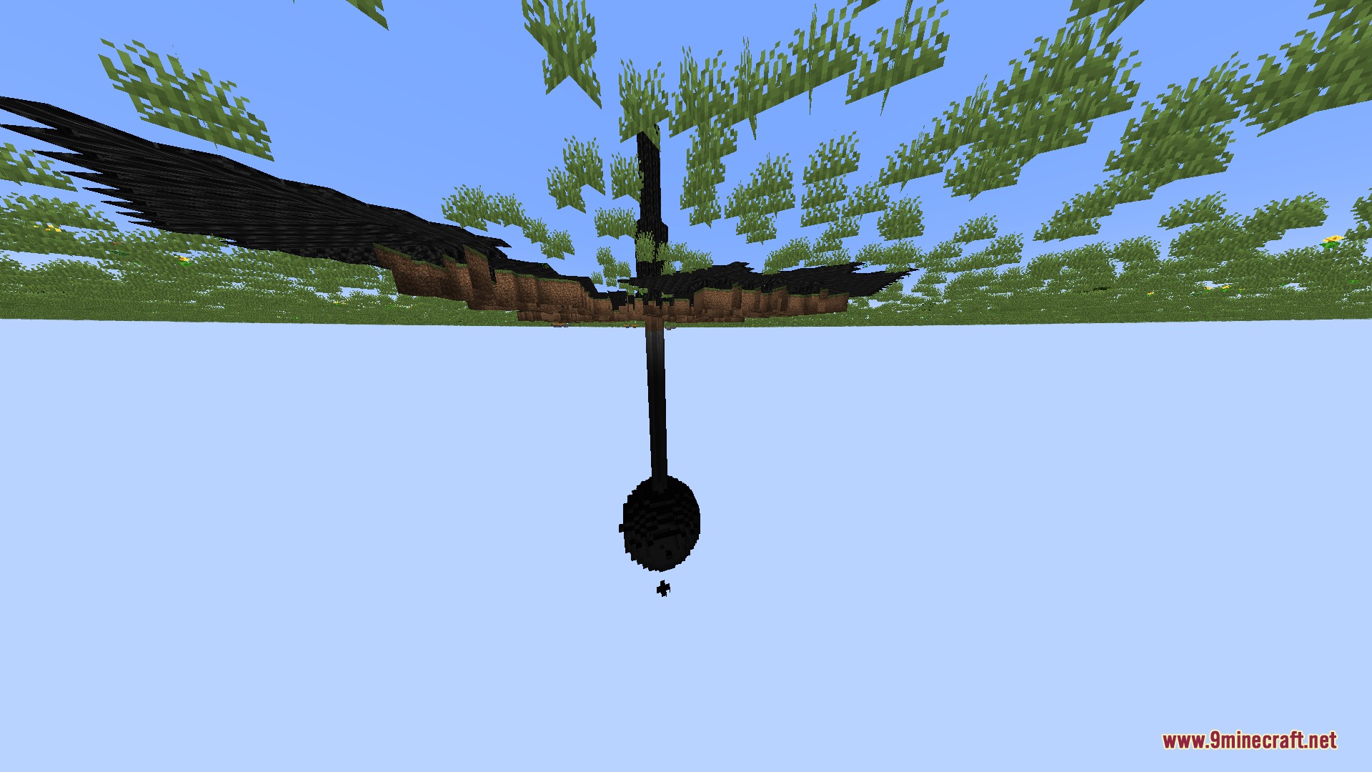 Build Craft Community Edition Mod Screenshot 5 Underground view of a black oil reservoir and a vertical extraction pipe