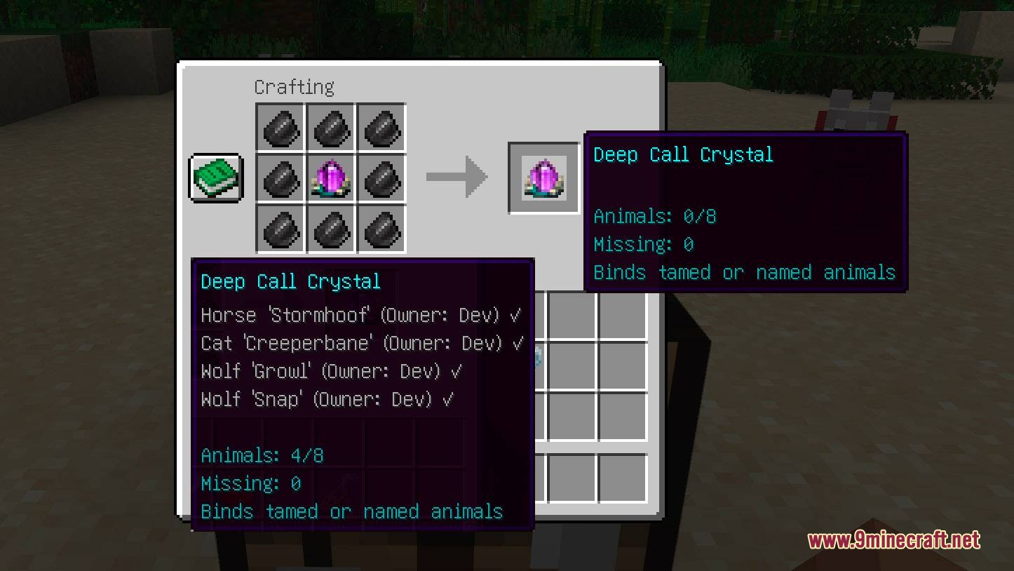 Call of Companions Mod Screenshot 8 Crafting a Deep Call Crystal using flint and a standard Call Crystal