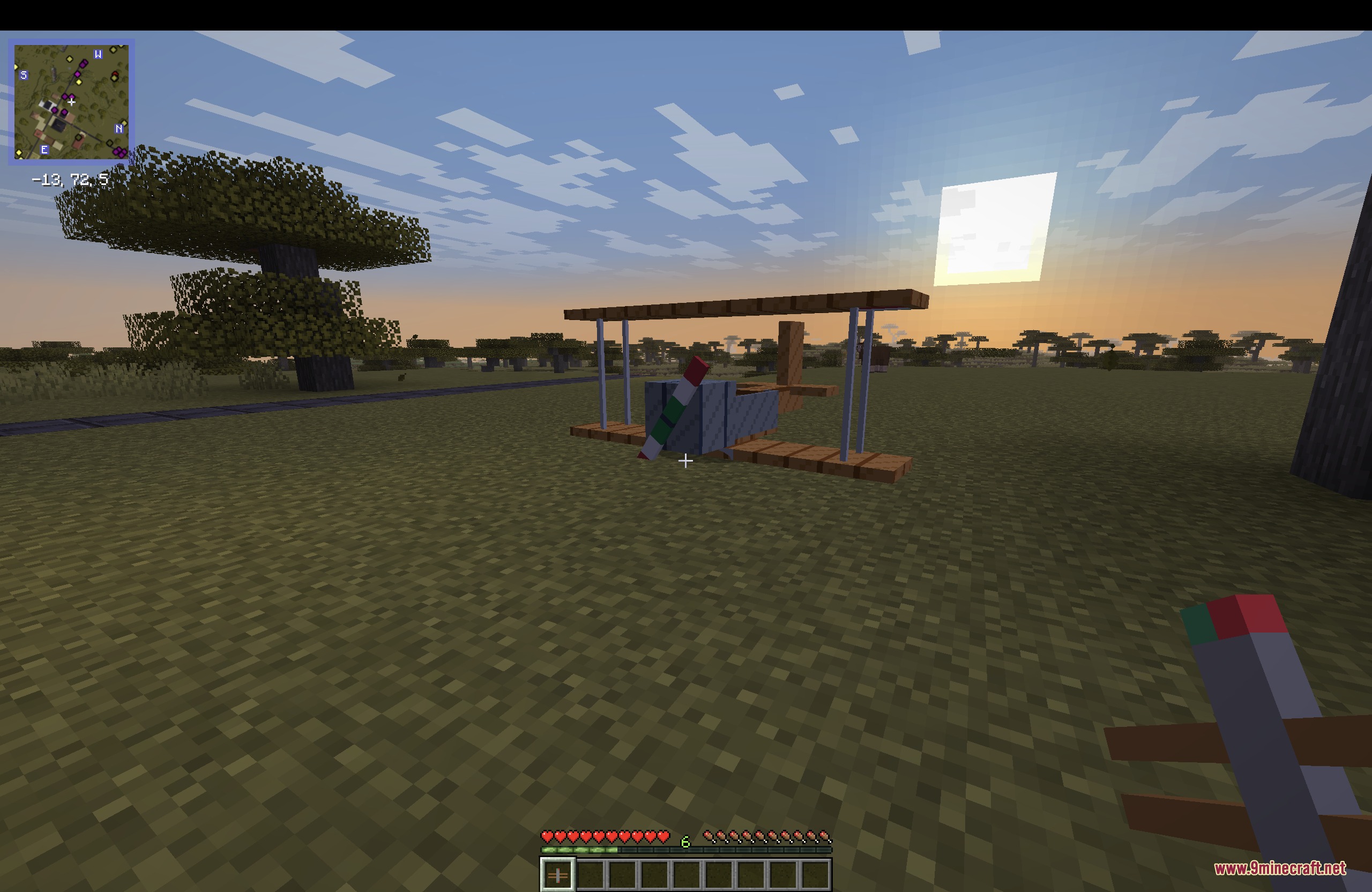 Canvas Skybolt Mod Screenshot 1 A Canvas Skybolt biplane parked on a grassy field at sunset