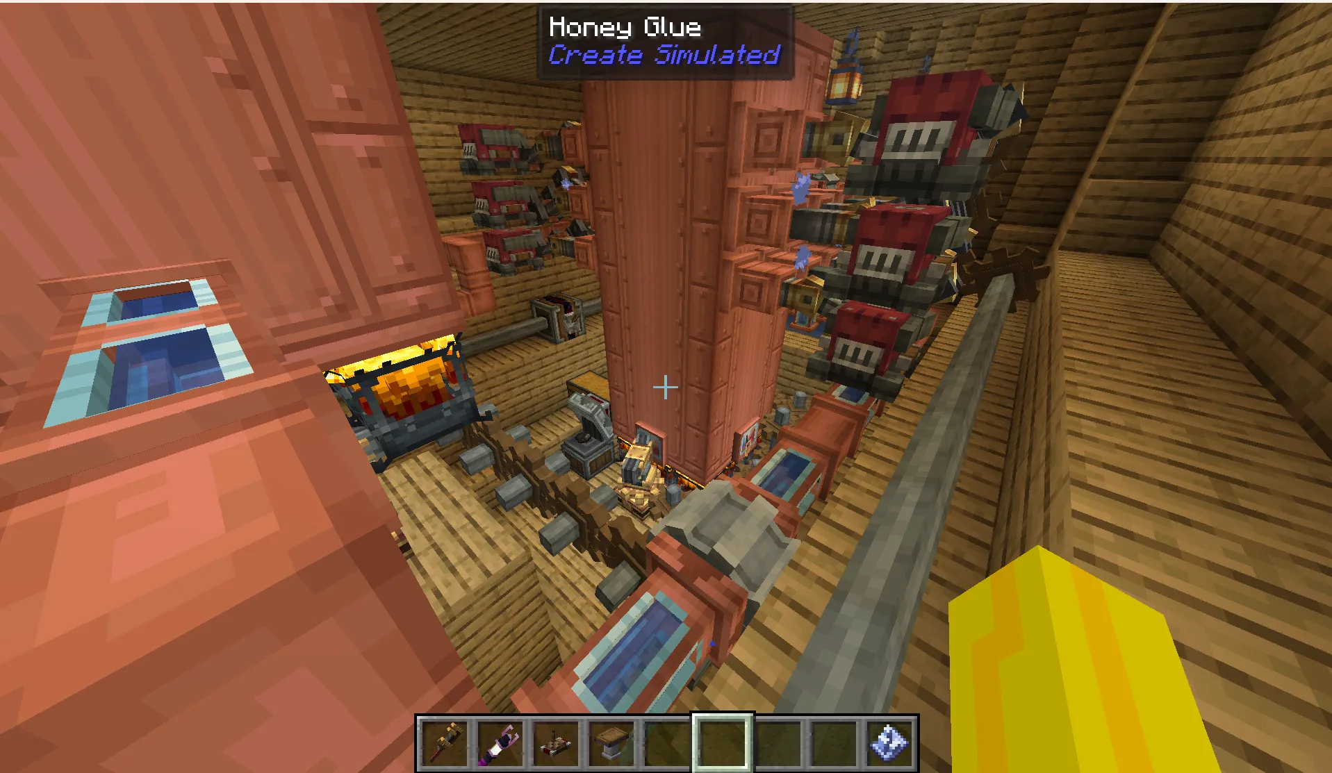 Cargo Air Ship Epic Schematic Screenshots 1 A complex engine room with copper pipes and boilers inside an airship
