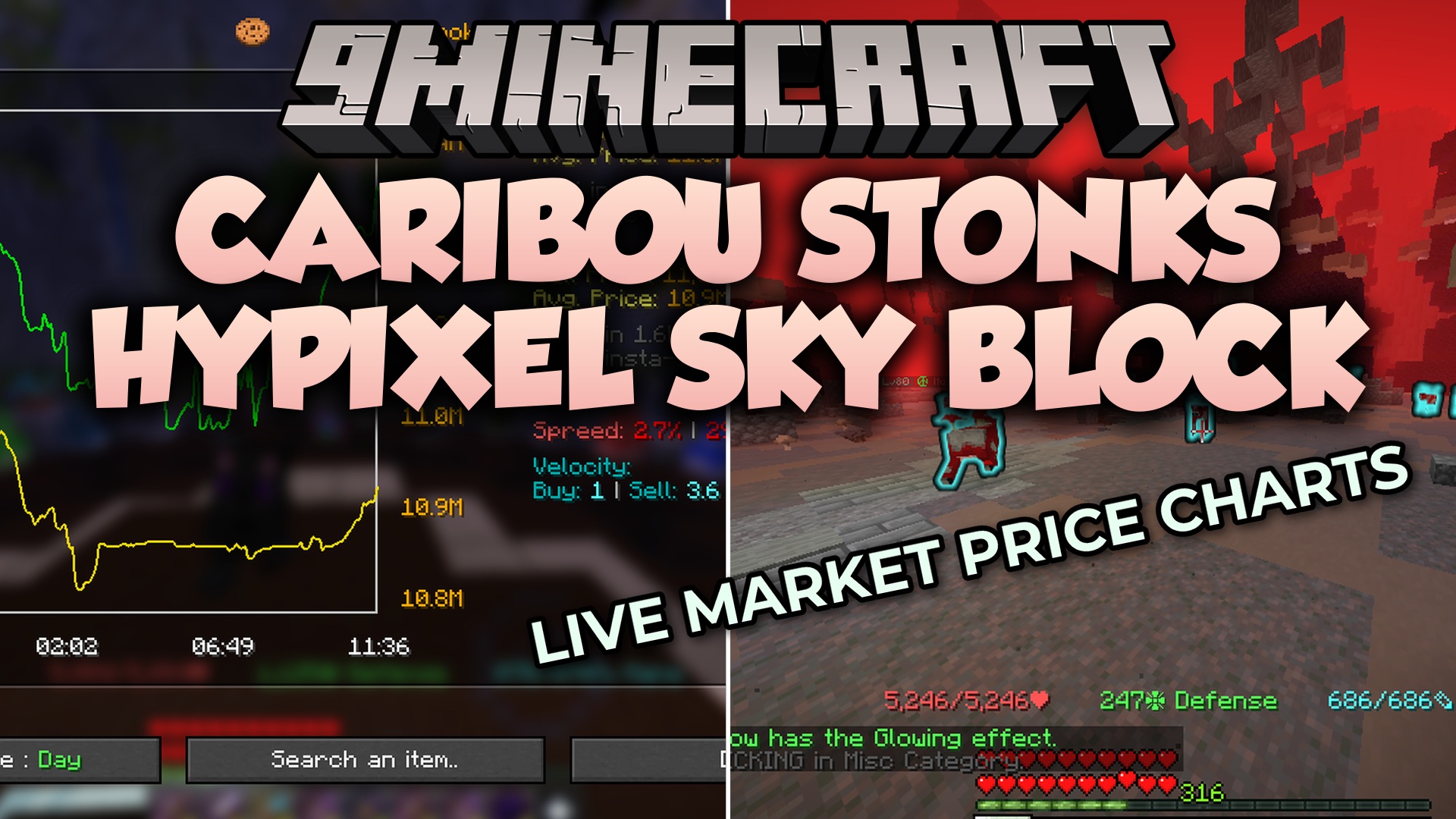 Caribou Stonks Hypixel Sky Block Mod