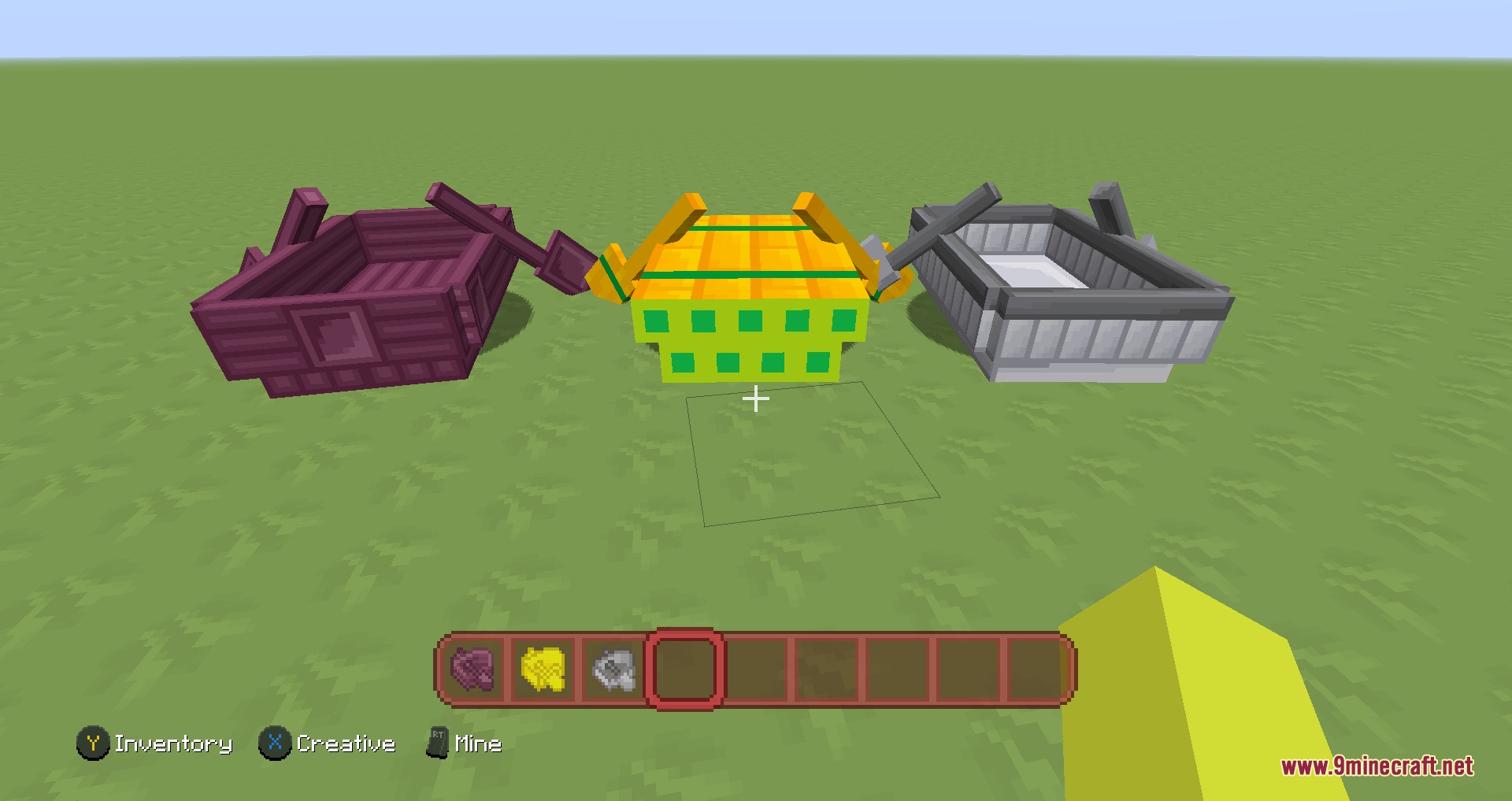 Cartoon Texture Concept Update 1.20 Resource Pack Screenshot 2 Cherry boat bamboo raft and pale oak boat with cartoon textures