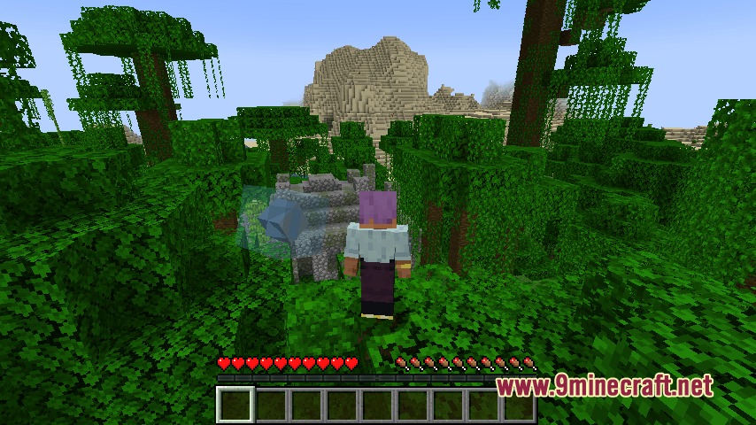 Celestial Spark Core Mod Screenshot 2 A player explores a jungle with a loyal floating Specter companion